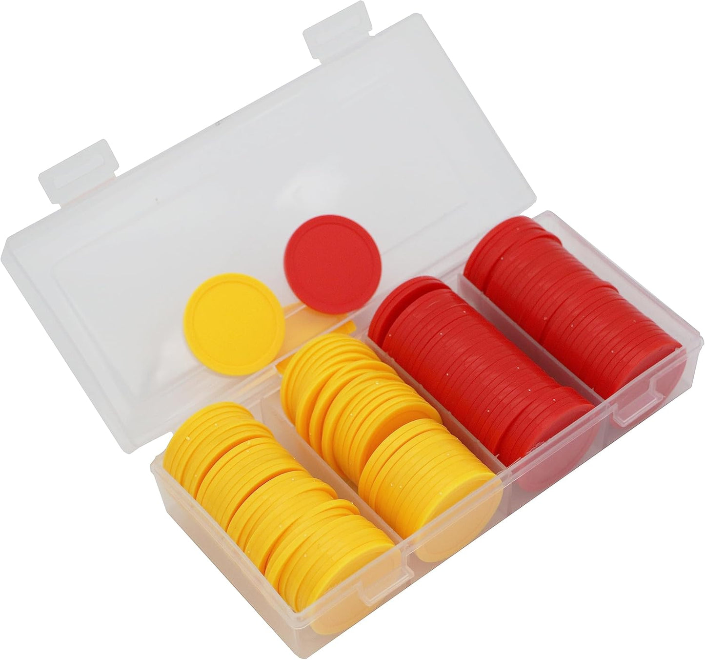 35MM/1.37-inch Box of 120 Counting Coins for Poker Chips and Game Coins (Red+Yellow, 35MM/1.37-inch)