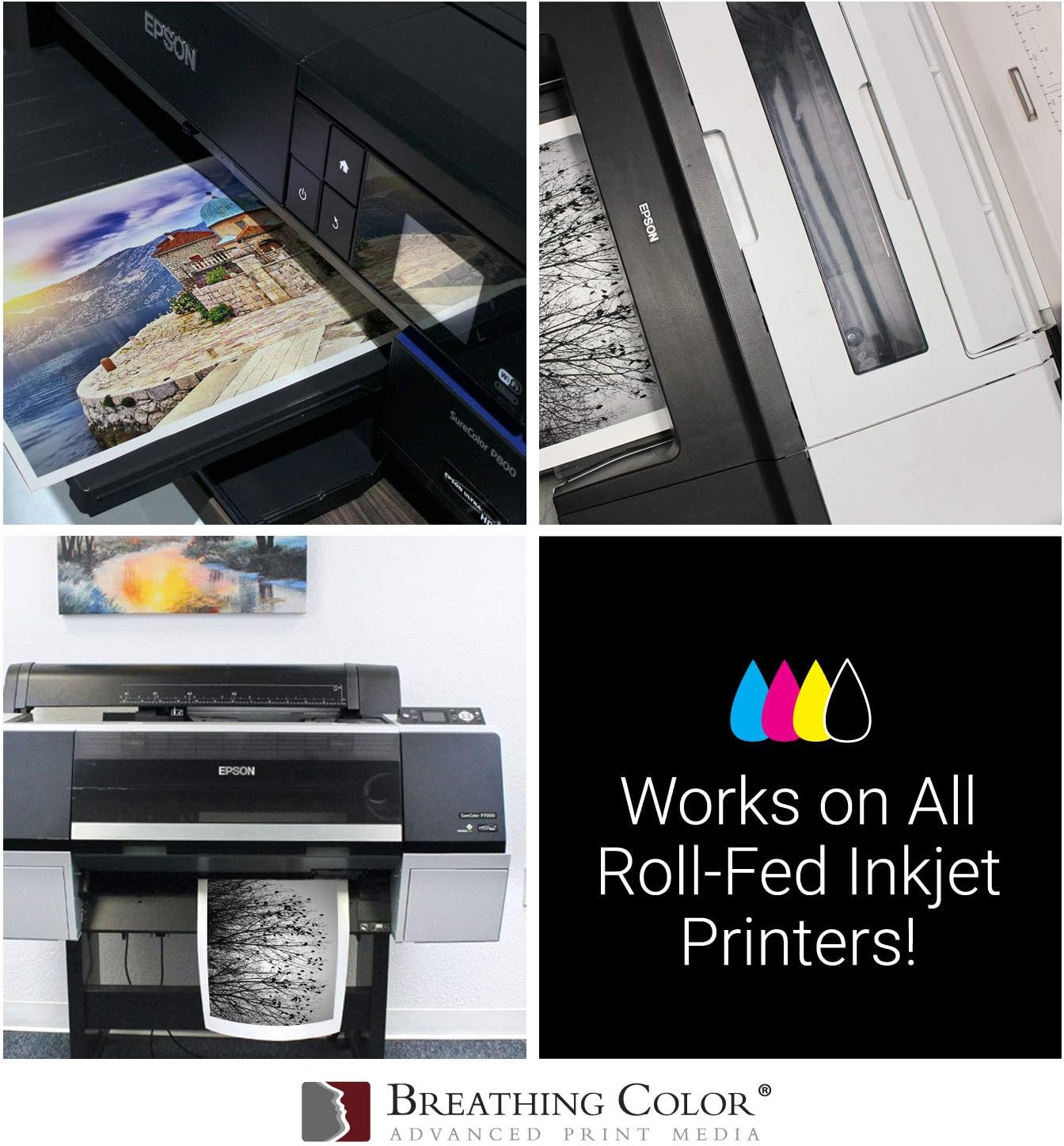 Elegance Velvet 36 in x 40 ft roll is a Premium Matte 310 gsm, Cold Pressed Bright White Museum Grade Fine Art Inkjet Paper, Compatible with Most Dye-Based and Pigment Printers