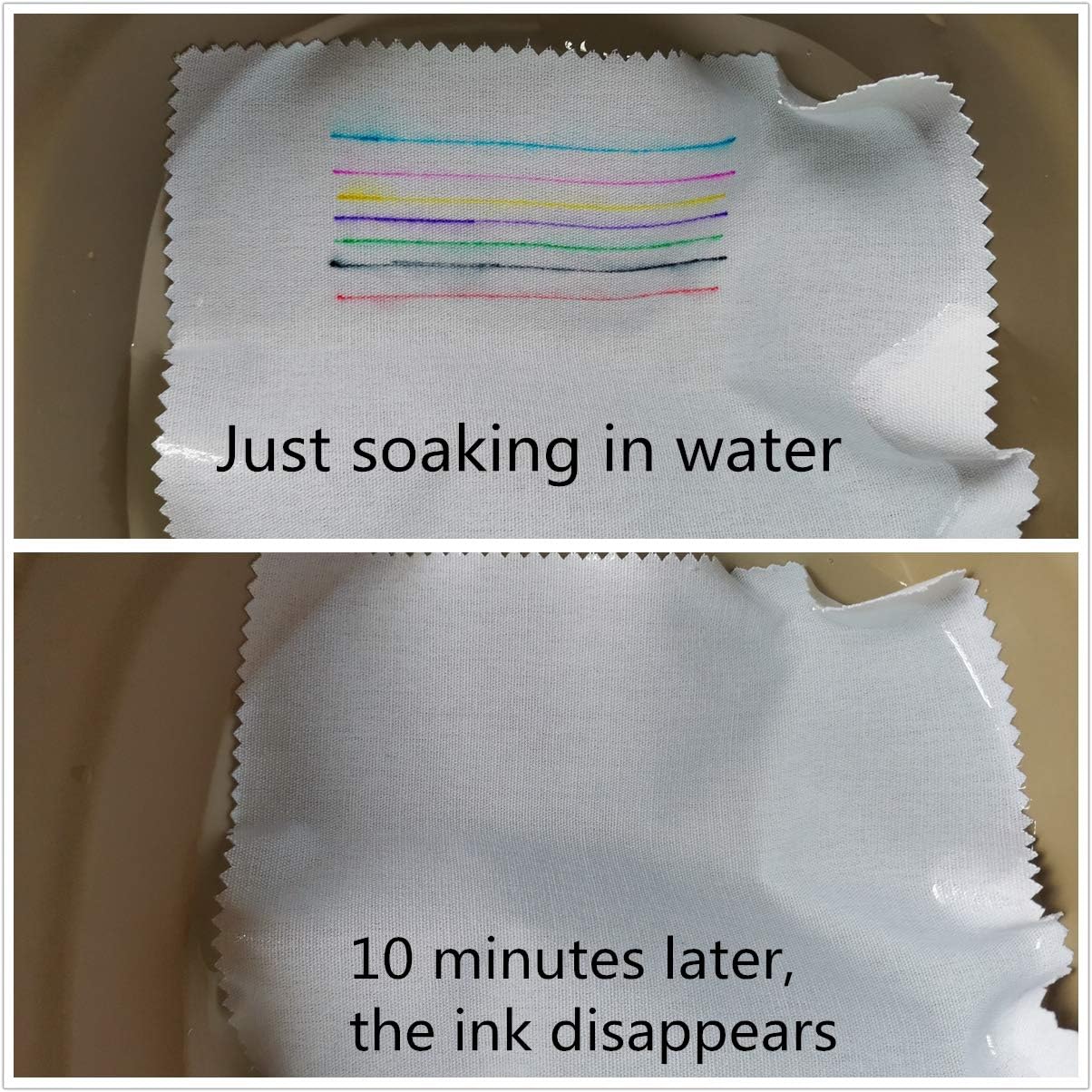 7 Colors Water Erasable Marking Pens, Washable Fabric Marker,7 Pack with 14 Refills