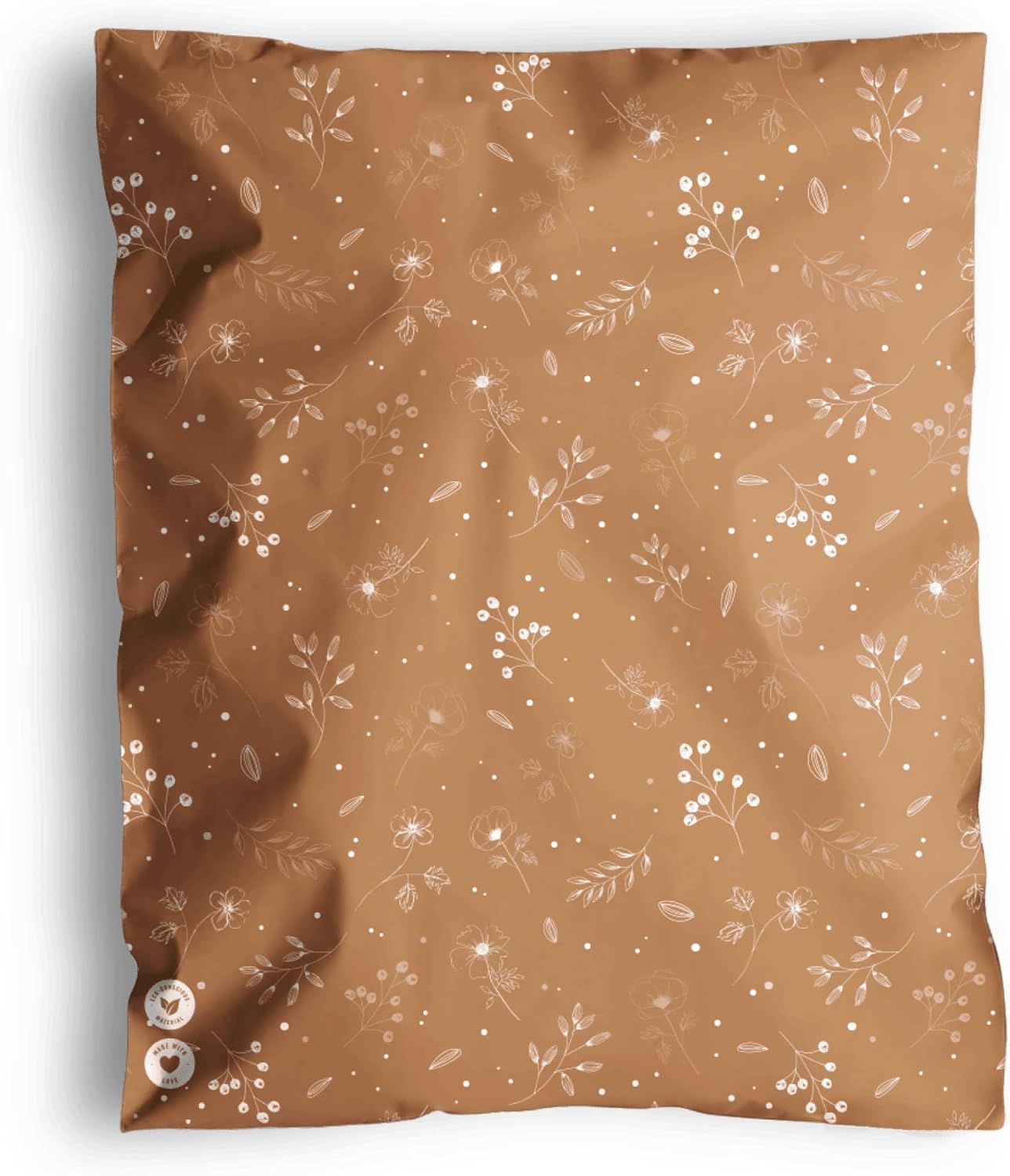 Poly Mailers 14.5x19-25 Pack Biodegradable Shipping Bags for Clothes and Large Items - Impack Self-Seal Waterproof Thick Mailing Envelope for Accessories & Clothing - Floral Chestnut