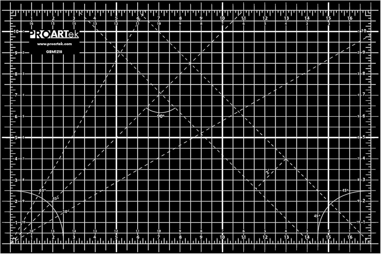 PK00006 Model GBM1218 Series 12" x 18" Professional Cutting Mat; Double-Sided Green/Black; Self-Healing; For Graphic Arts, Hobbies, Crafts, Quilting, and other Cutting Projects