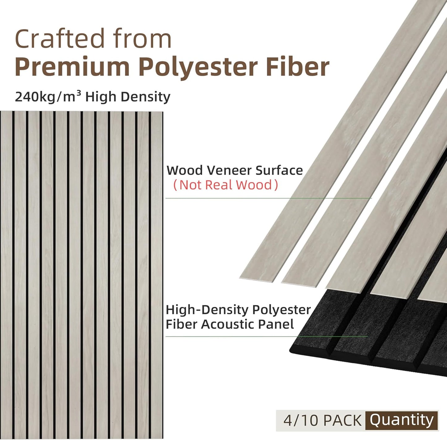 TO-TH Wood-Look Acoustic Wall Panels, 10 Pack 47.2” x 23.6” Acoustic Panels, Decorative Sound Absorbers Sound Dampening Panels for Home, Office, Basement, Natural Oak