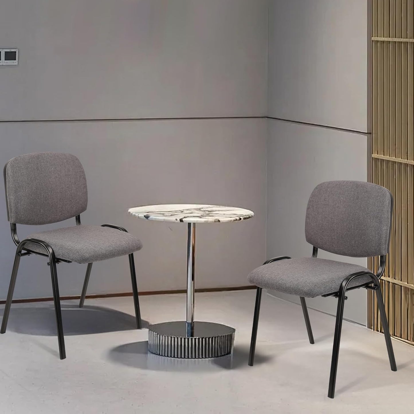 CLATINA Waiting Room Chairs Fabric Stackable Chair Metal Frame with Lumbar Support and Thickened Seat Cushion for Waiting Conference Room Guest Chairs 1 Pack…