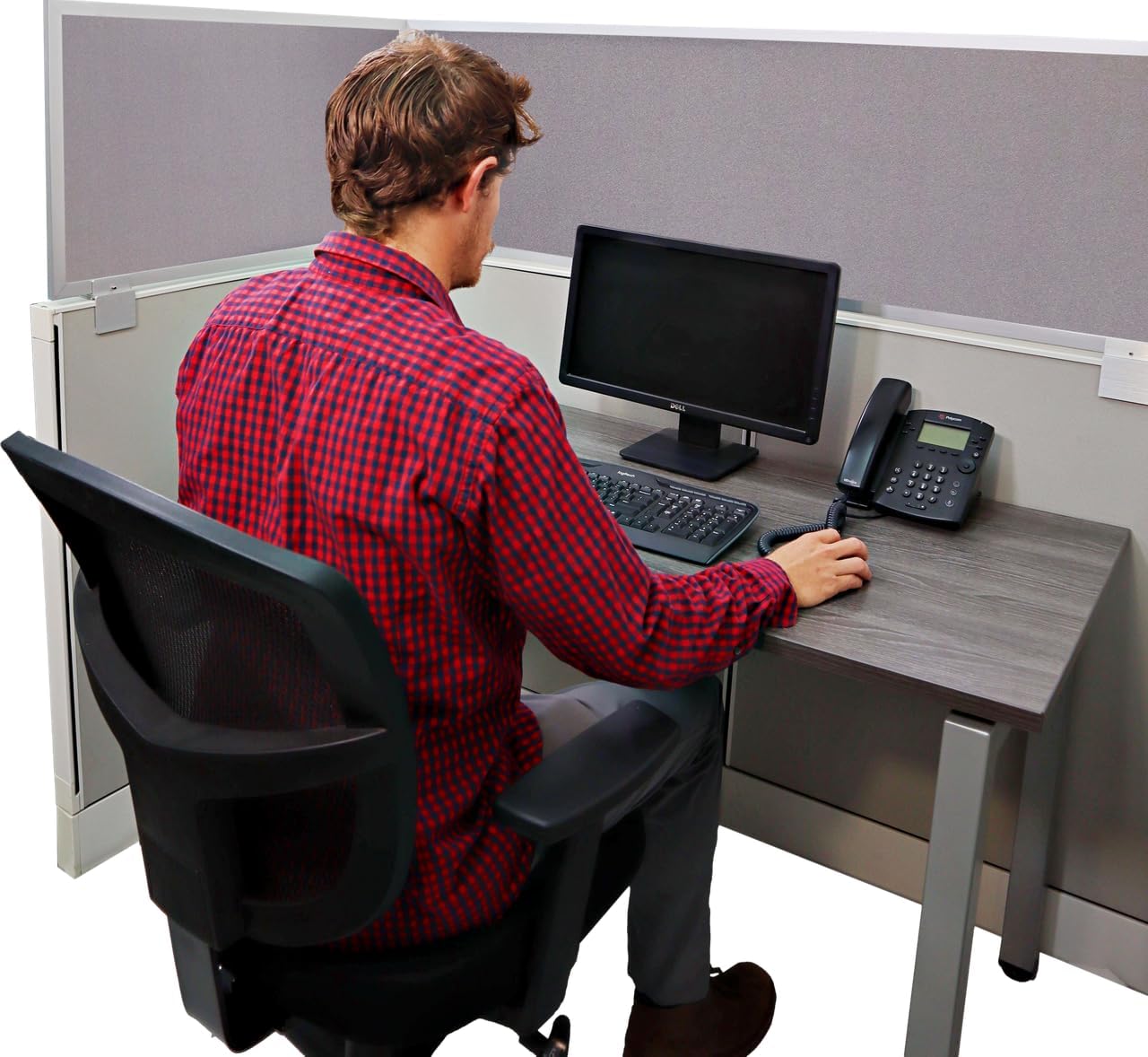 OBEX Acoustical Cubicle Privacy Screen Extender Desk Panel & Office Divider, Add Separation & Block Noise, 12" x 48", Slate