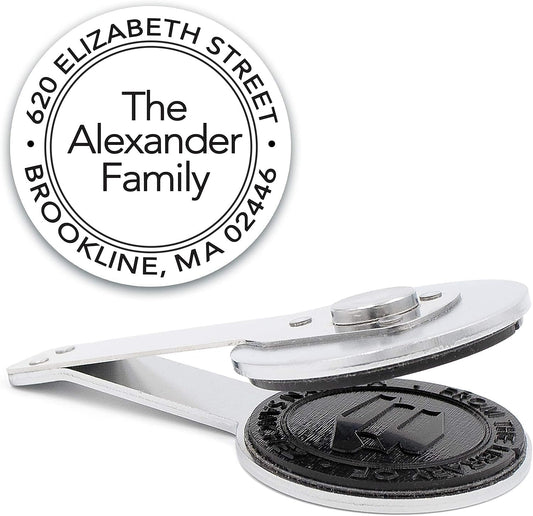 Custom Monogram Address Desk Embosser - Personalized Round Seal - Insert Only - Style EMD-029