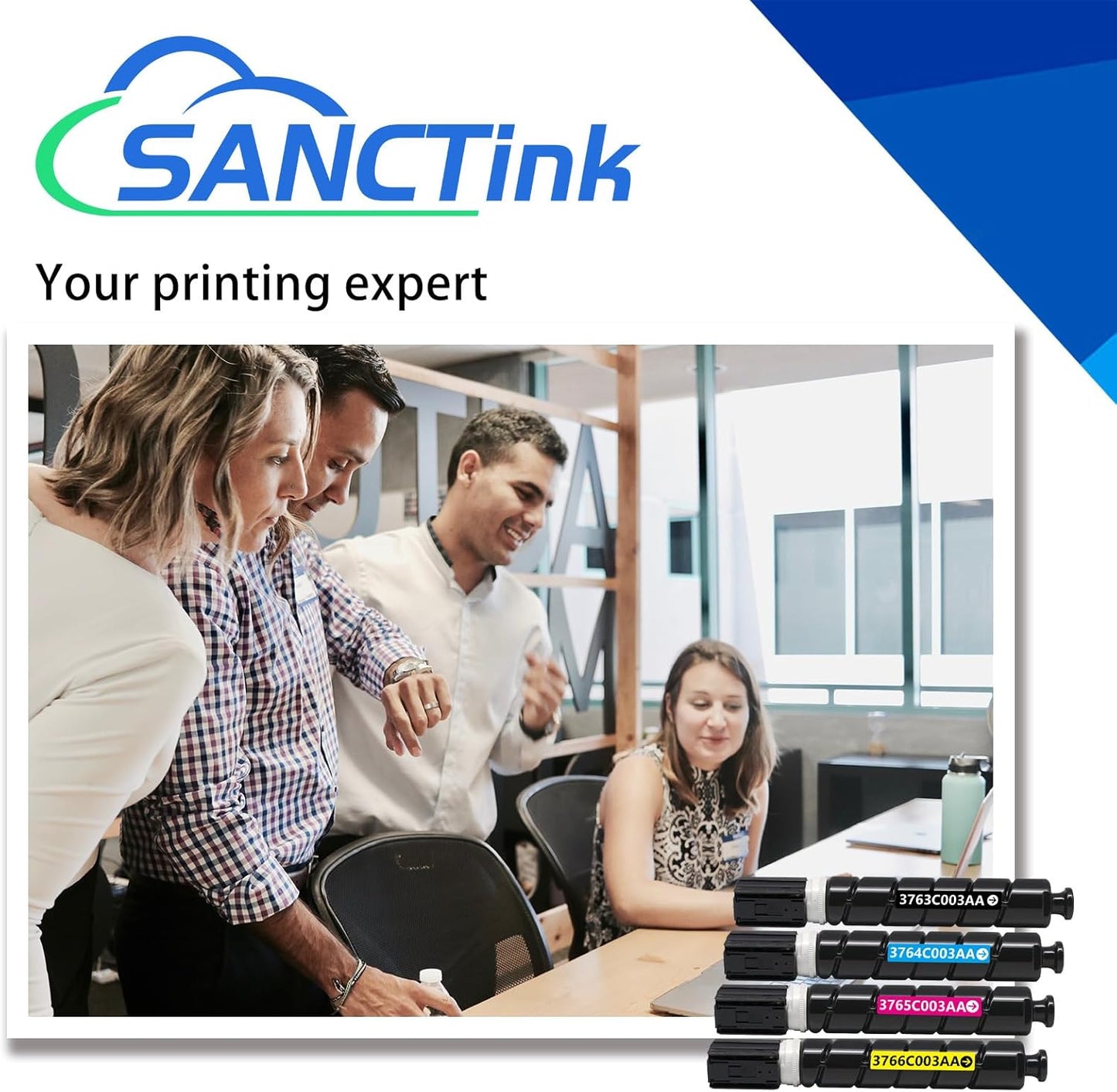 GPR61 GPR-61 Toner Cartridge Compatible for Canon 3763C003AA 3764C003AA 3765C003AA 3766C003AA for Canon Imagerunner Advance dx C5840i C5860i C5870i Laser Printer (BK/C/M/Y,4-Pack)