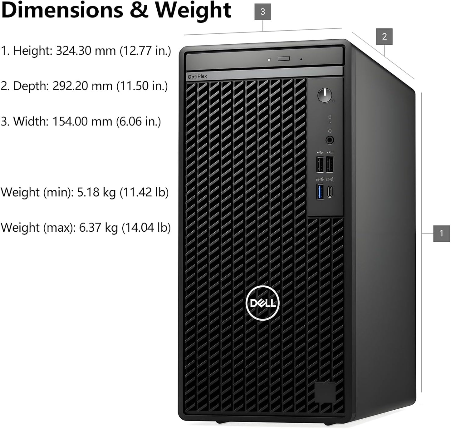 Dell Optiplex Desktop Computer, 7020 Tower Dekstop Pc, 12th Gen Intel 4-Core Processor (Beats Core i7-9700), 64gb Ddr5 Ram, 2tb Pcie Ssd, Dvdrw, WiFi Adapter, Rj-45, Keyboard & Mouse, Windows 11 Pro