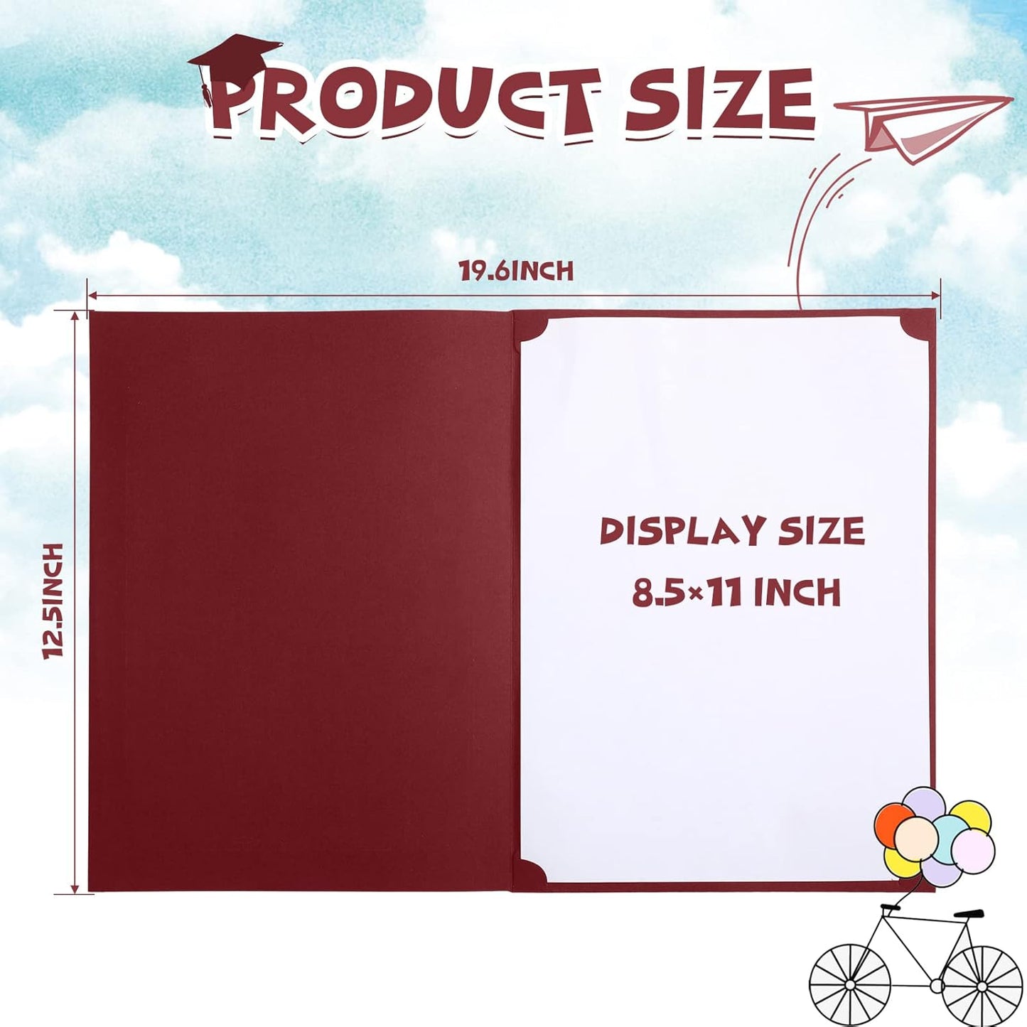 Fainne 80 Pieces Certificate Holders Diploma Holders Document Holder Certificate Covers Certificate Folders with Gold Foil Border for Letter Size 8.5 x 11 Inches Diploma Documents Awards (Red)