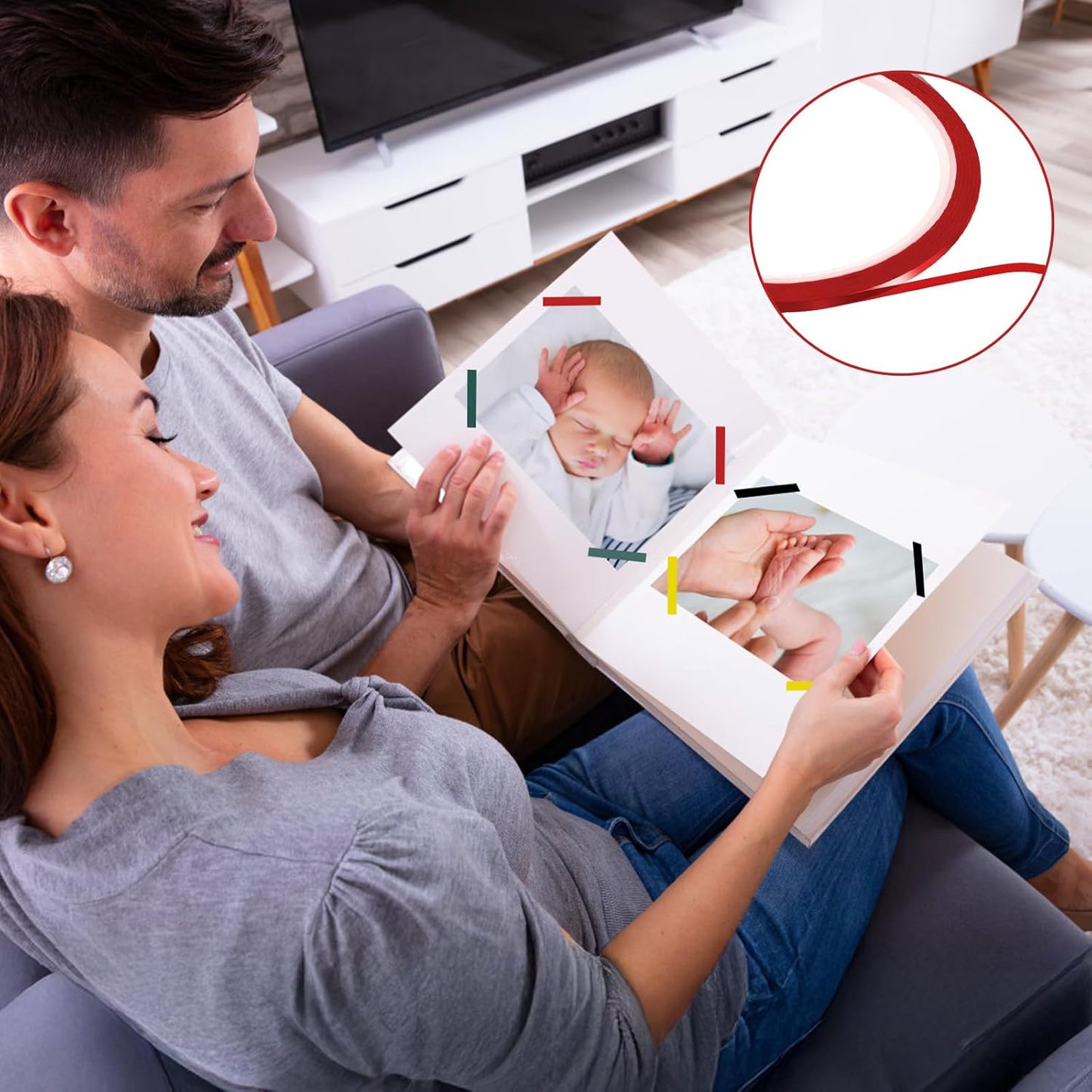 6 Rolls 1/8 Whiteboard Tape - Thin Dry Erase for Art, Charts & Whiteboards - Pinstripe Paper Tape, 108 Feet per Roll (6 Colors)