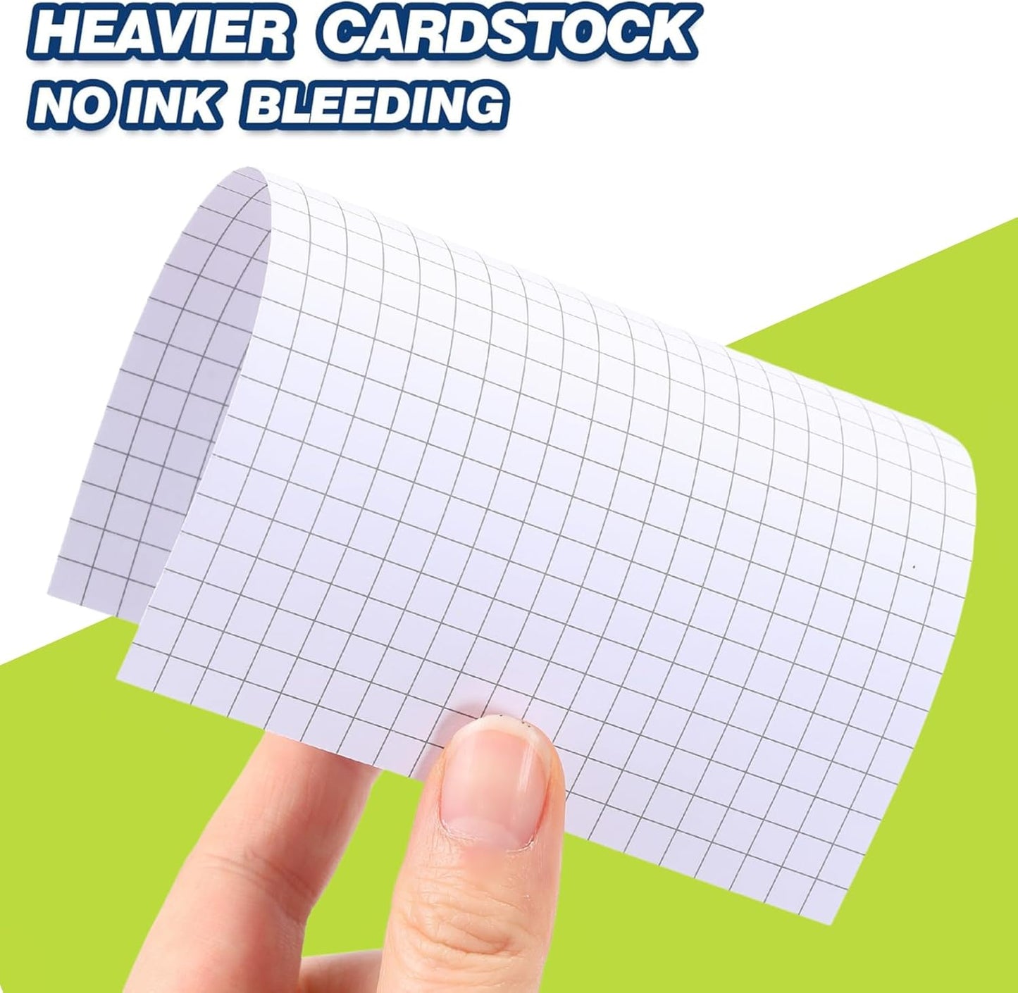 Extra Heavyweight Grid Index Cards 4x6 Inch 92lb Weight Double Sided Graph Ruled Notecards Thick Flash Cards for Note-Taking, Studying, and Organization, Ideal for School, Home and Office - 50 Count
