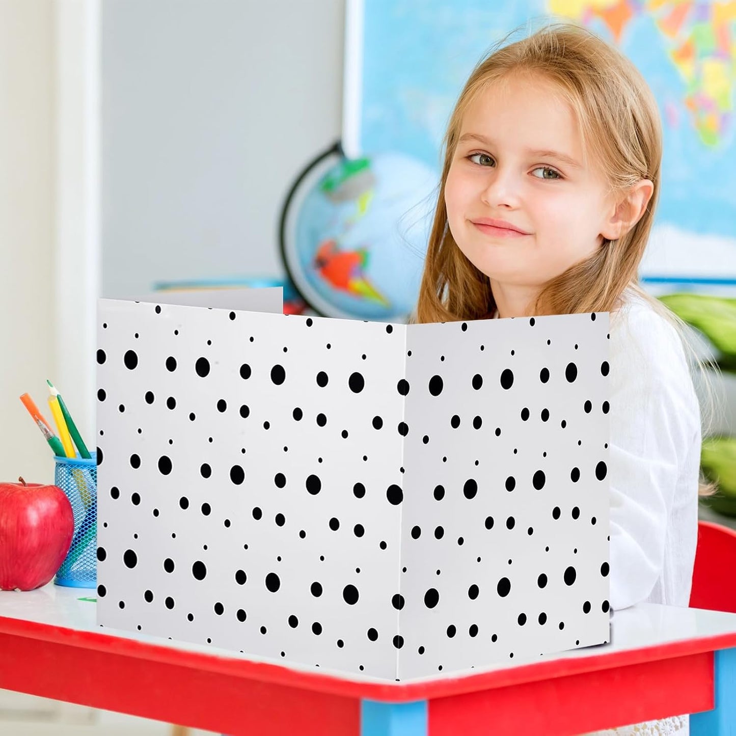 Crtiin 24 Pcs Privacy Folders for Students Desk Dividers Standard School Privacy Cardboard Board Testing Dividers Shield for Classroom Teacher Supplies Keep Eyes from roving(Classic)