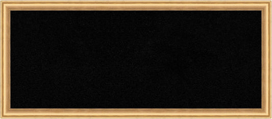 Amanti Art Black Cork Board for Wall, 14x32 Vision Board with Gold Wood Frame, Medium Corkboard Office Decor for Home Organization, Casual Corkboard Pinboard to display items for home organization
