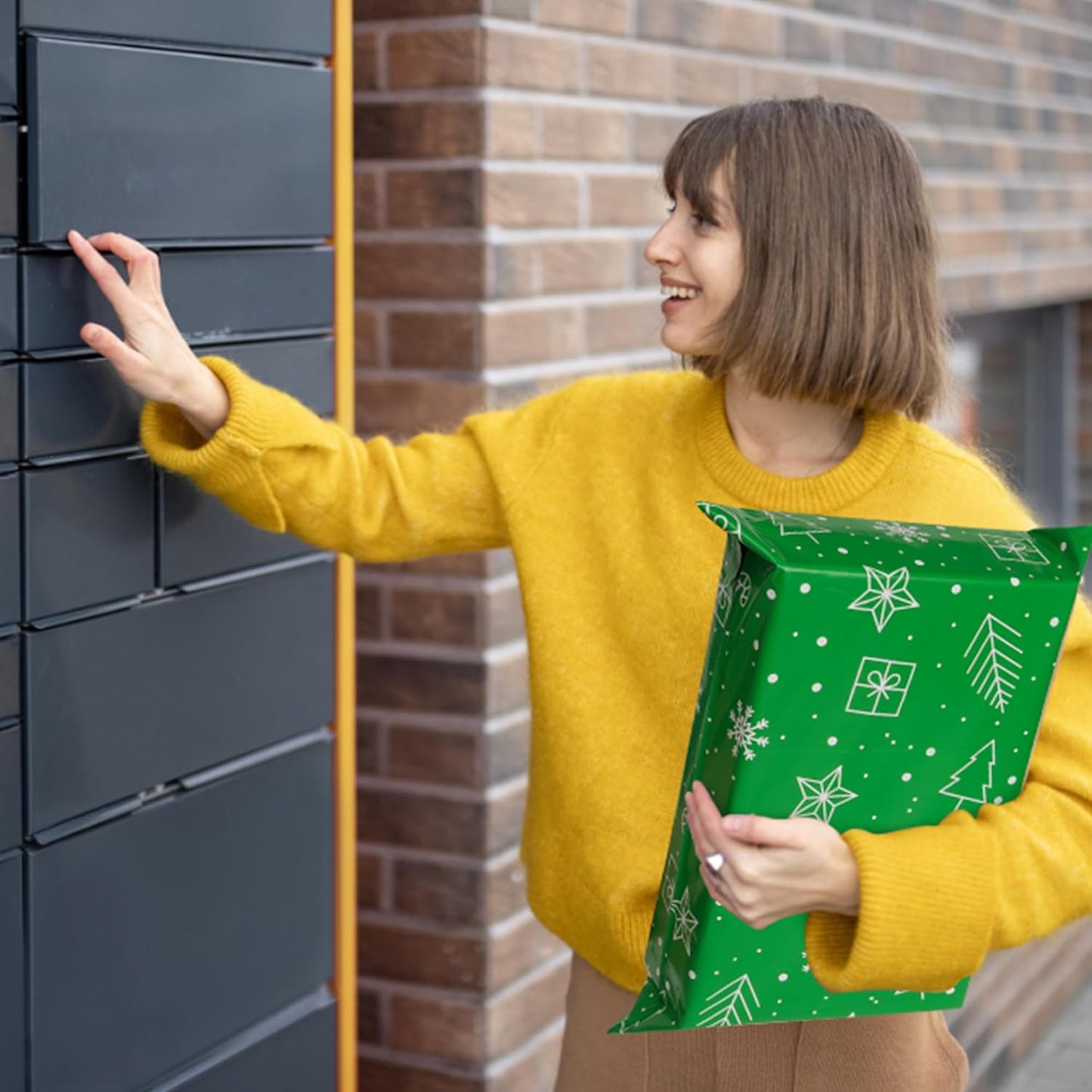 Poly Mailers 12x15.5 Inch 50 Pcs - Christmas printed Shipping Bags, 2.4mil Thickness, Waterproof and Tear Resistant Mailing Envelopes, Self-Sealing Packaging Bags for Small Business