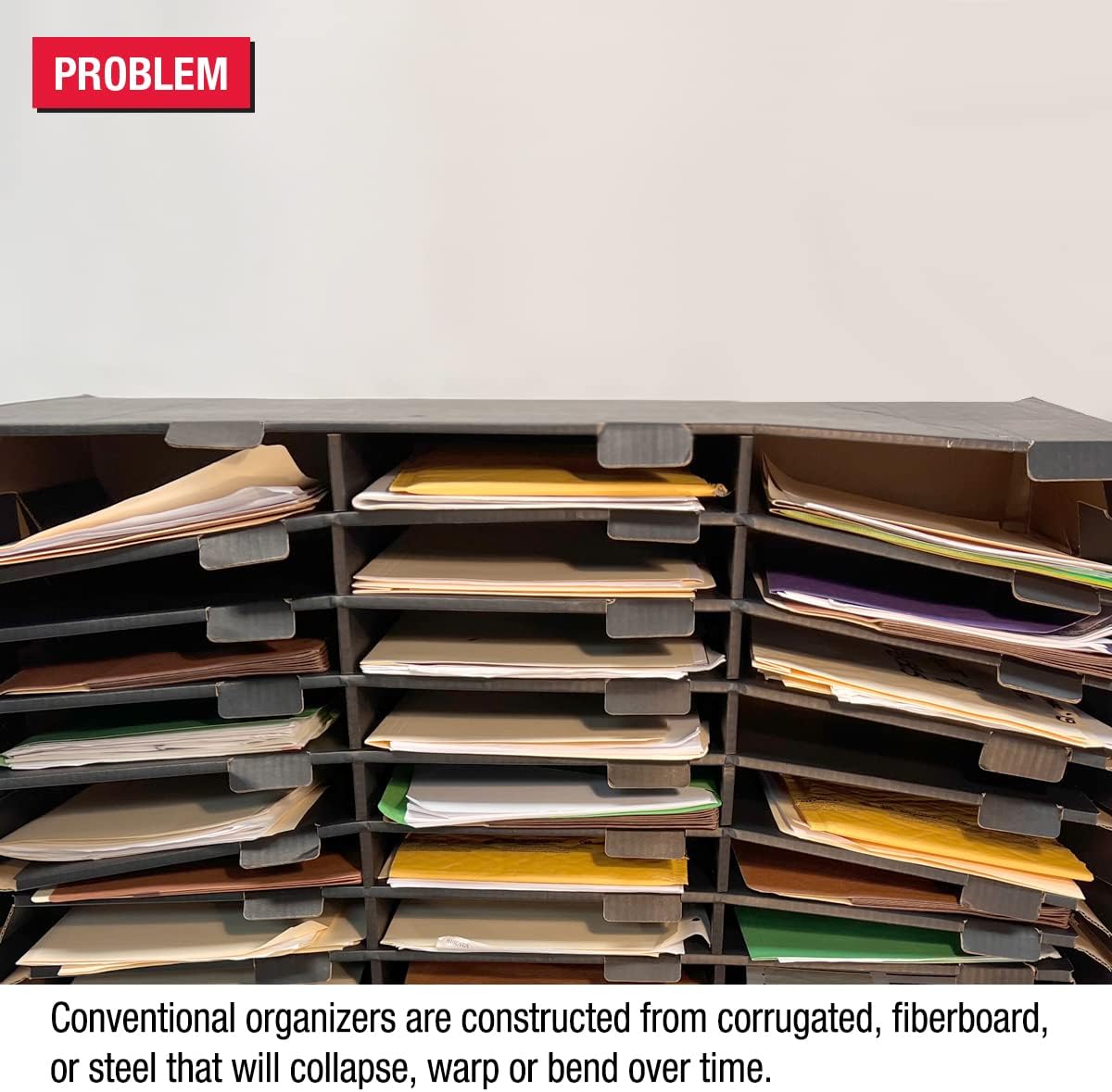 Ultimate Office TierDrop Desktop Organizer Document, Forms, Mail, and Classroom Sorter. 9 Letter Size Compartments with Optional Add-On Tiers for Easy Expansion - Gray w/Black