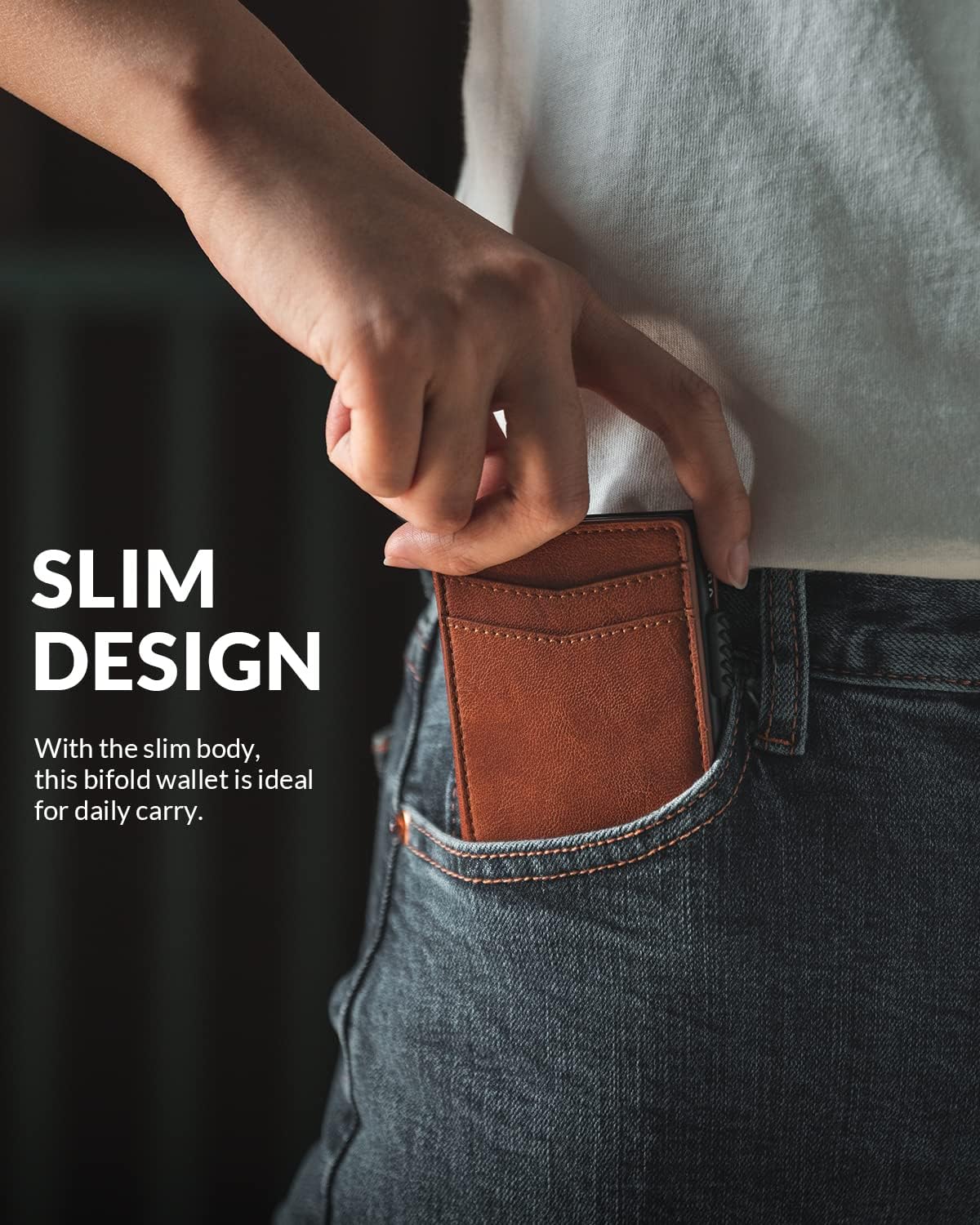 VULKIT Men's Slim Wallet Pop Up Card Holder RFID Blocking Metal Wallet Minimalist Design Holds Up to 11 Cards