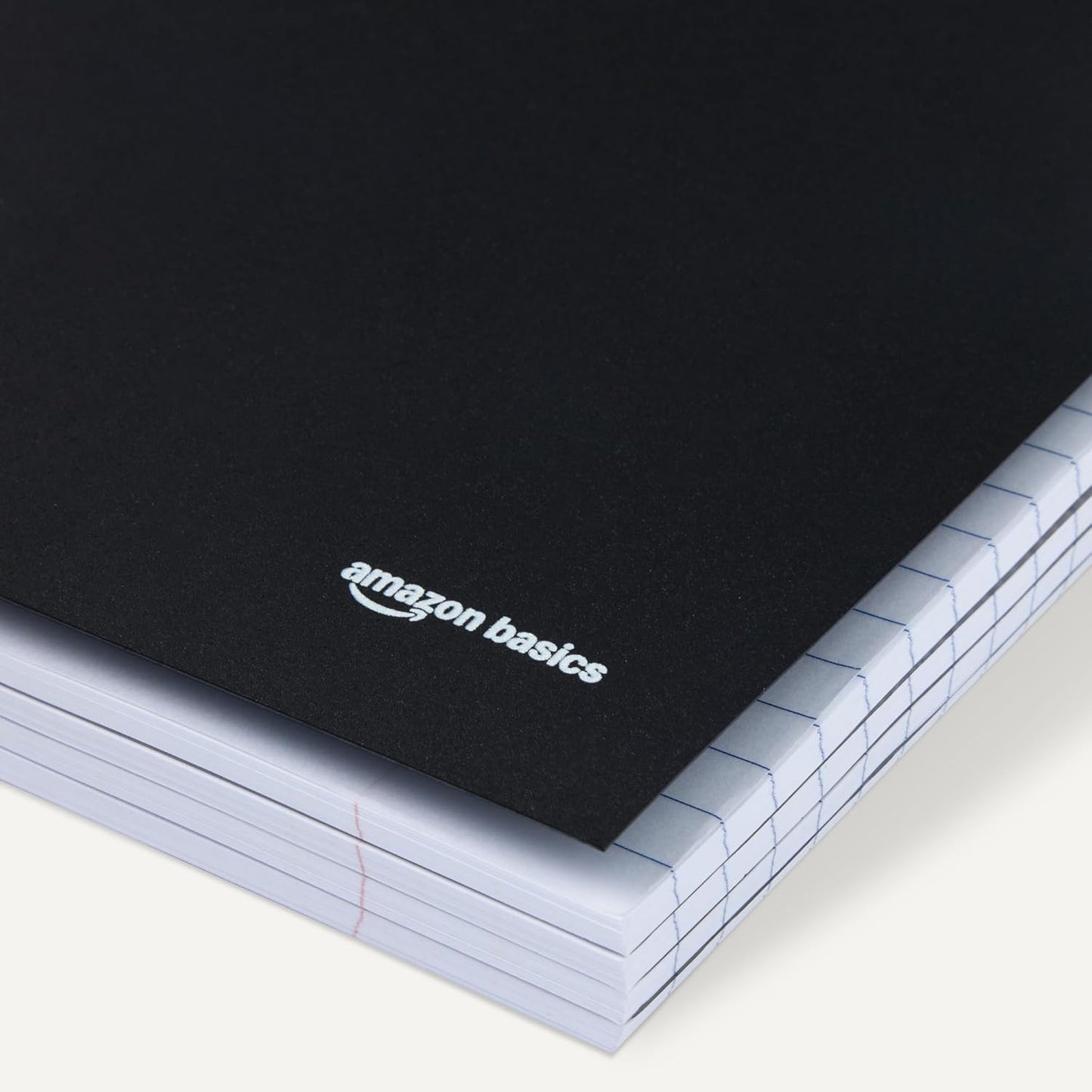 Amazon Basics 5 Subject Wide Ruled Spiral Notebook, Poly Cover, 200 Sheets, 8.5" x 10-1/2", Black, 1 pack