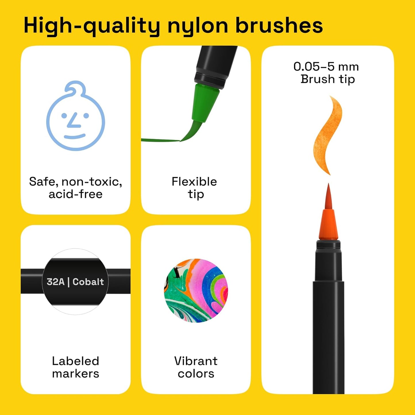 ARTISTRO 100 Watercolor Markers Teacher Appreciation Gifts – Brush Pens, Fineliner, Water Brush, Portable Bag – Vibrant, Washable, Non-Toxic – Ideal Gift for Women for Coloring, Calligraphy & Art