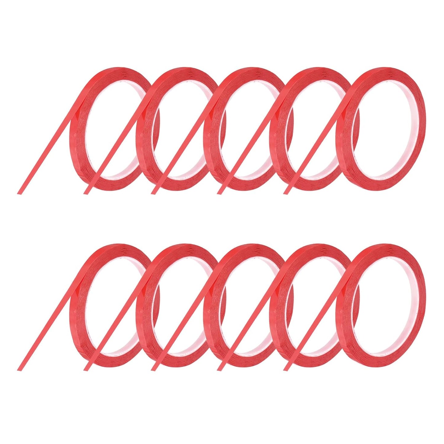 MECCANIXITY 10 Rolls Whiteboard Tape Graphic Chart Tape 8mm 54.7 Yard Art Tape Thin Self-Adhesive Pinstripe Tape Masking Tape for Gift Wrapping Craft Supplies, Red