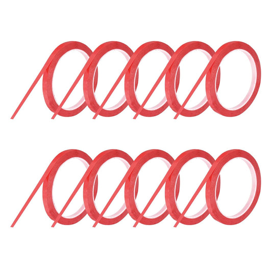 MECCANIXITY 10 Rolls Whiteboard Tape Graphic Chart Tape 8mm 54.7 Yard Art Tape Thin Self-Adhesive Pinstripe Tape Masking Tape for Gift Wrapping Craft Supplies, Red