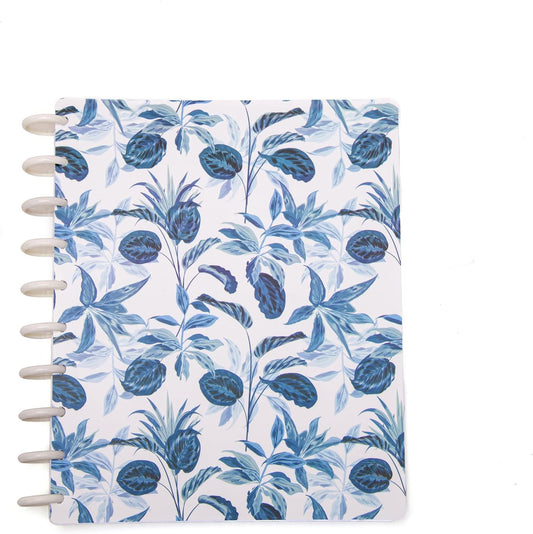 Talia Discbound Notebooks, Planner, Customizable, (Blue Floral, Midsize 18629 (7.5in x 9.75in))