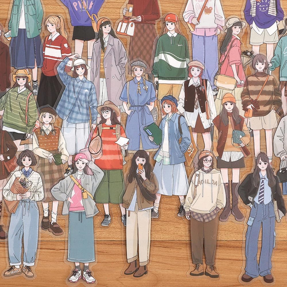 Alideco 120pcs Scrapbook Stickers Kawaii Fashion Girls People Journaling Scrapbooking Junk Journal Crafts Embelishment Decoration Diary Stickers (sijiyouni)