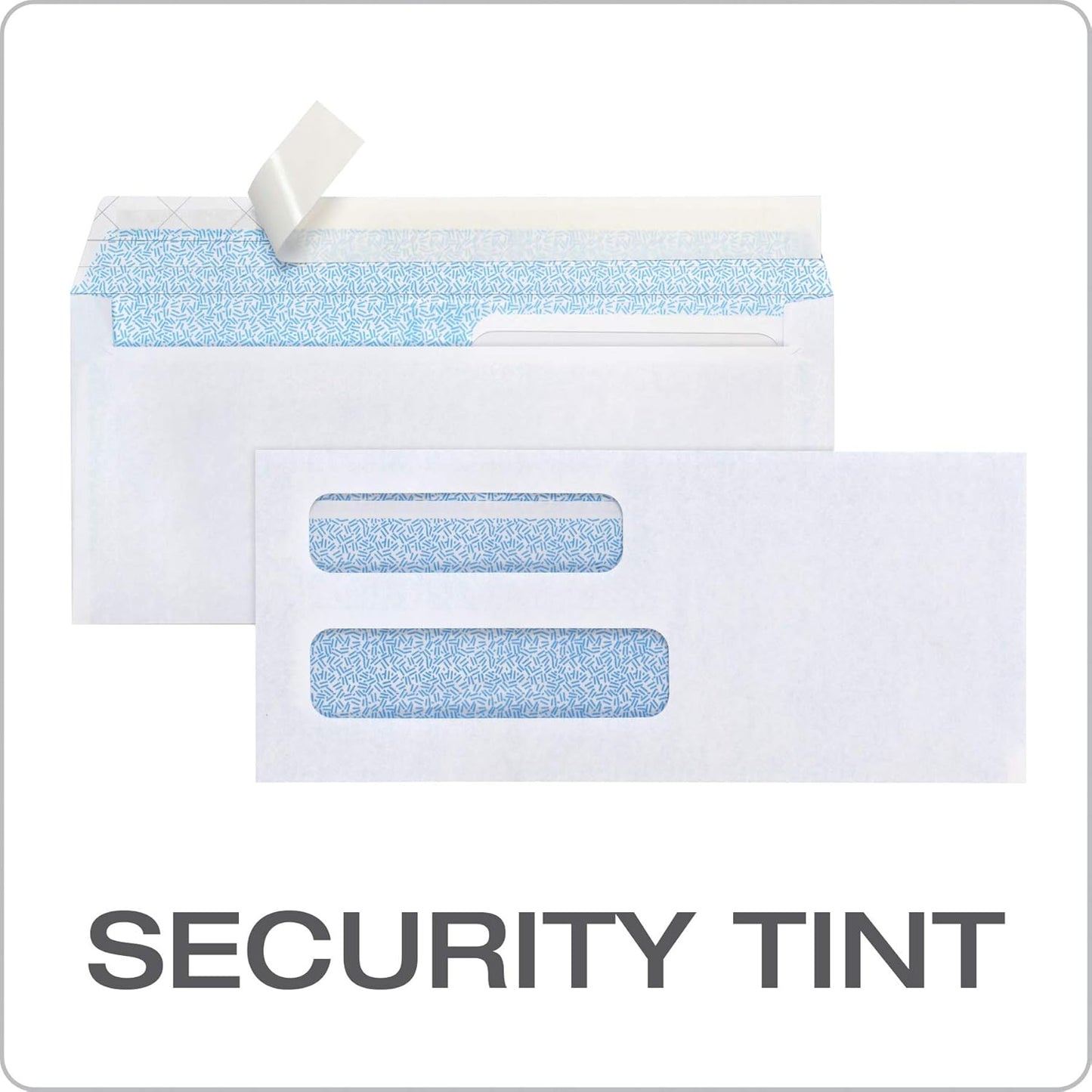 Columbian #8 5/8 Security Envelopes, 500/Box, Double Window, 3-5/8" x 8-5/8", Release & Seal Self Seal, SimplySafe Tamper Evident, White (COLO156)