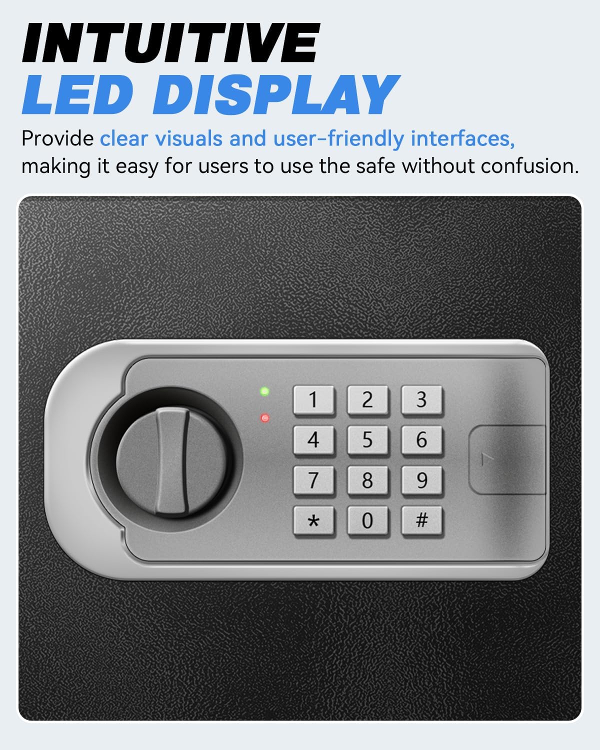 Medium Safe Box for Home - 2.0 CuFt Mountable Cabinet with Motion Light & Dual Alarm, Digital Keypad & Override Key, Removable Shelf - Secure Black Storage for Money, Files, and Valuables