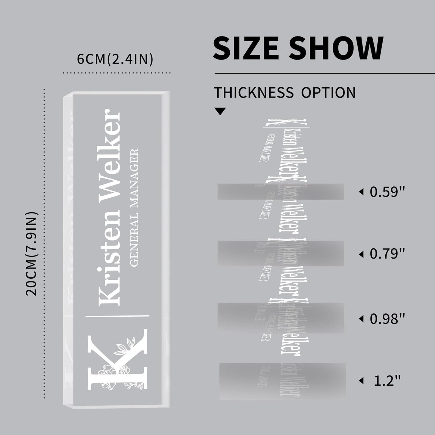 Personalized Desk Name Plates, Acrylic Engraved Name Plate for Desk, Custom Office Gifts & Desk Decor for Women Men, Employee Appreciation Gifts for Boss Teacher Nurse