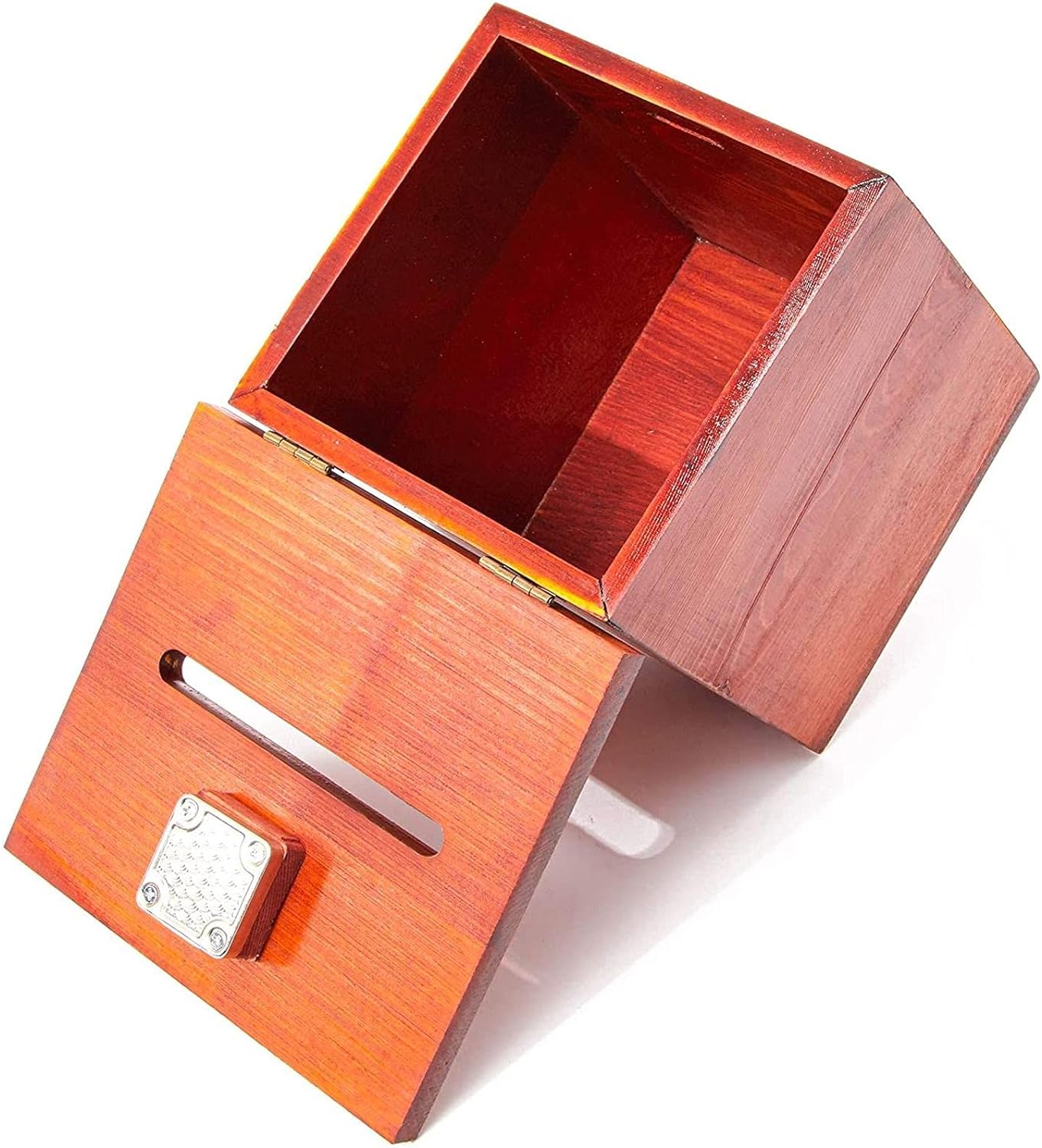 Juvale Suggestion Box with Slot & Lock - 7.5 x 7.1 x 5.5 in, Brown Rustic, 50 Blank Cards, Pen & 2 Keys - Drop Box with Lock