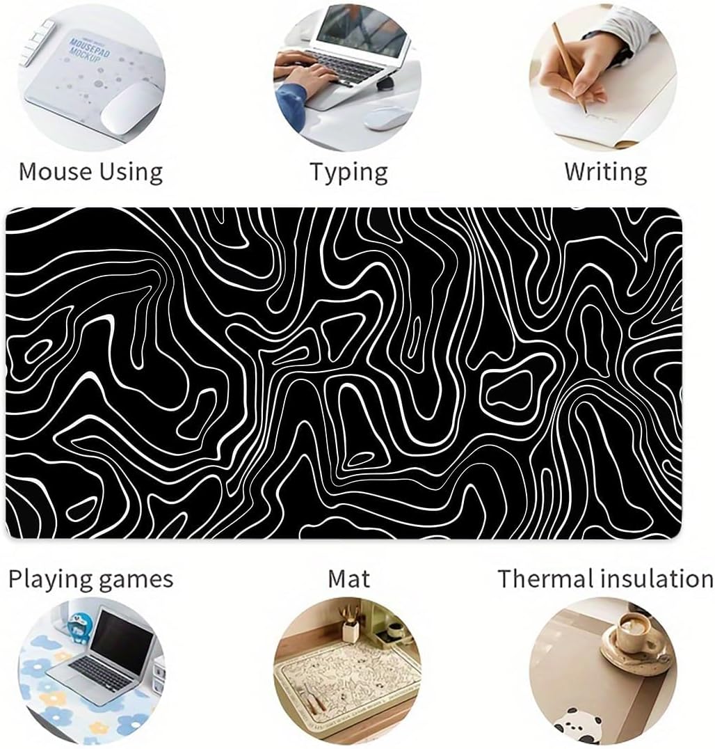 Large Mouse Pad for Desk - Gaming Mouse Pad with Stitched Edges, Anti-Slip Base, Desk Pad for Keyboard and Mouse