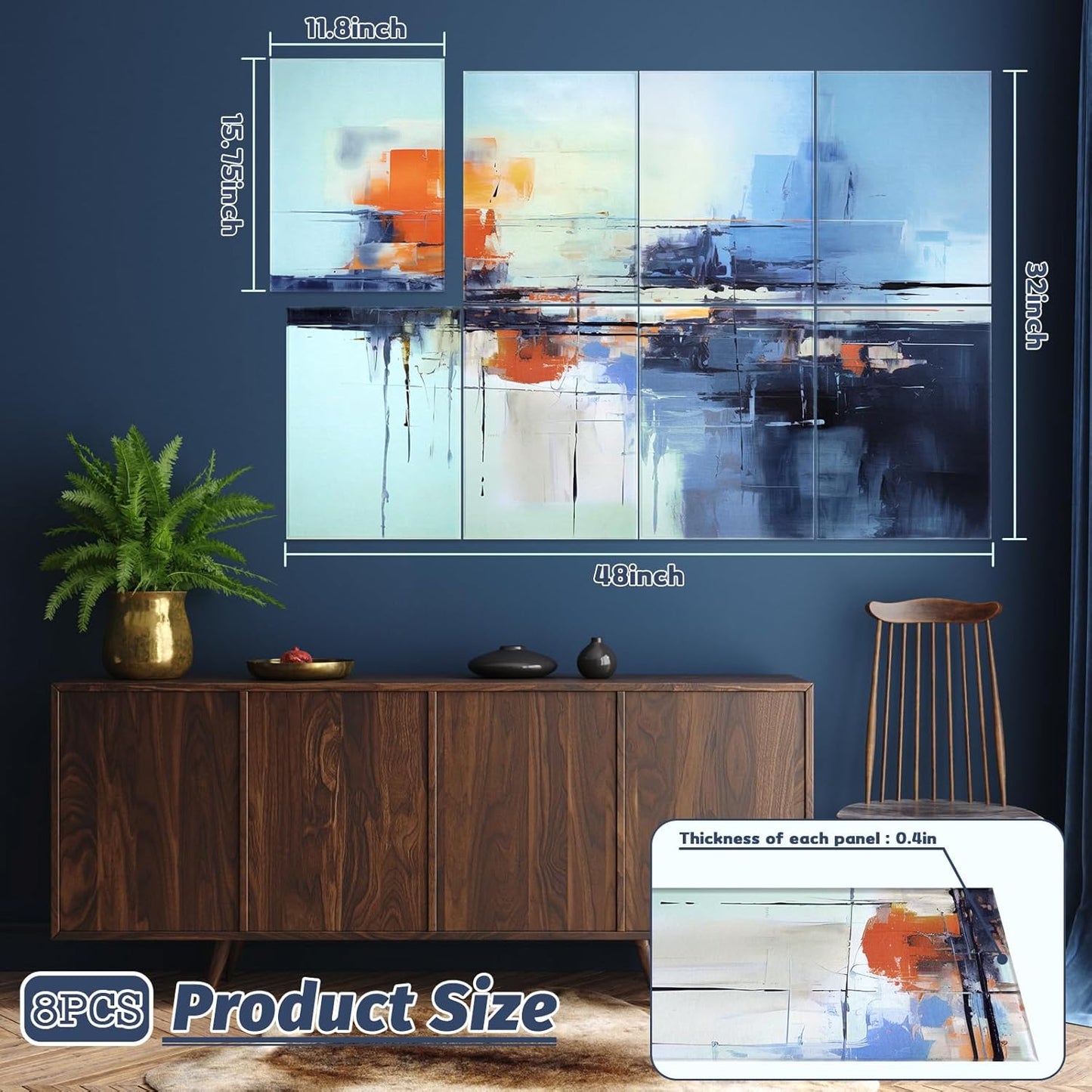 8 Pack Acoustic Panels, Soundproof Wall Panels, 48X32in Sound Proof Panels for Walls, Sound Absorbing Wall Art Decorative, Sound Dampening Panels for Recording, Home Studio(Bustling City)