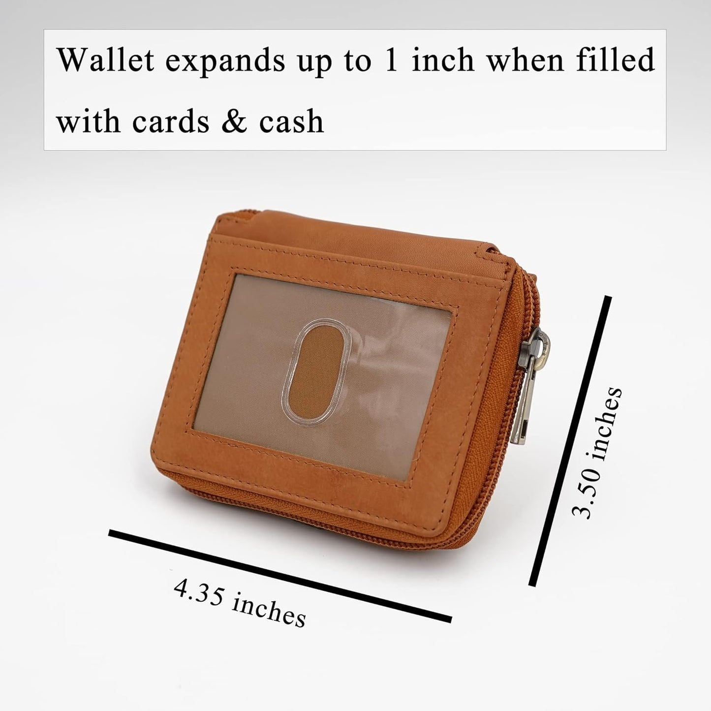 ag wallets Wallets Mens Zip Around Leather Wallet with Inserts (Tan Napa)