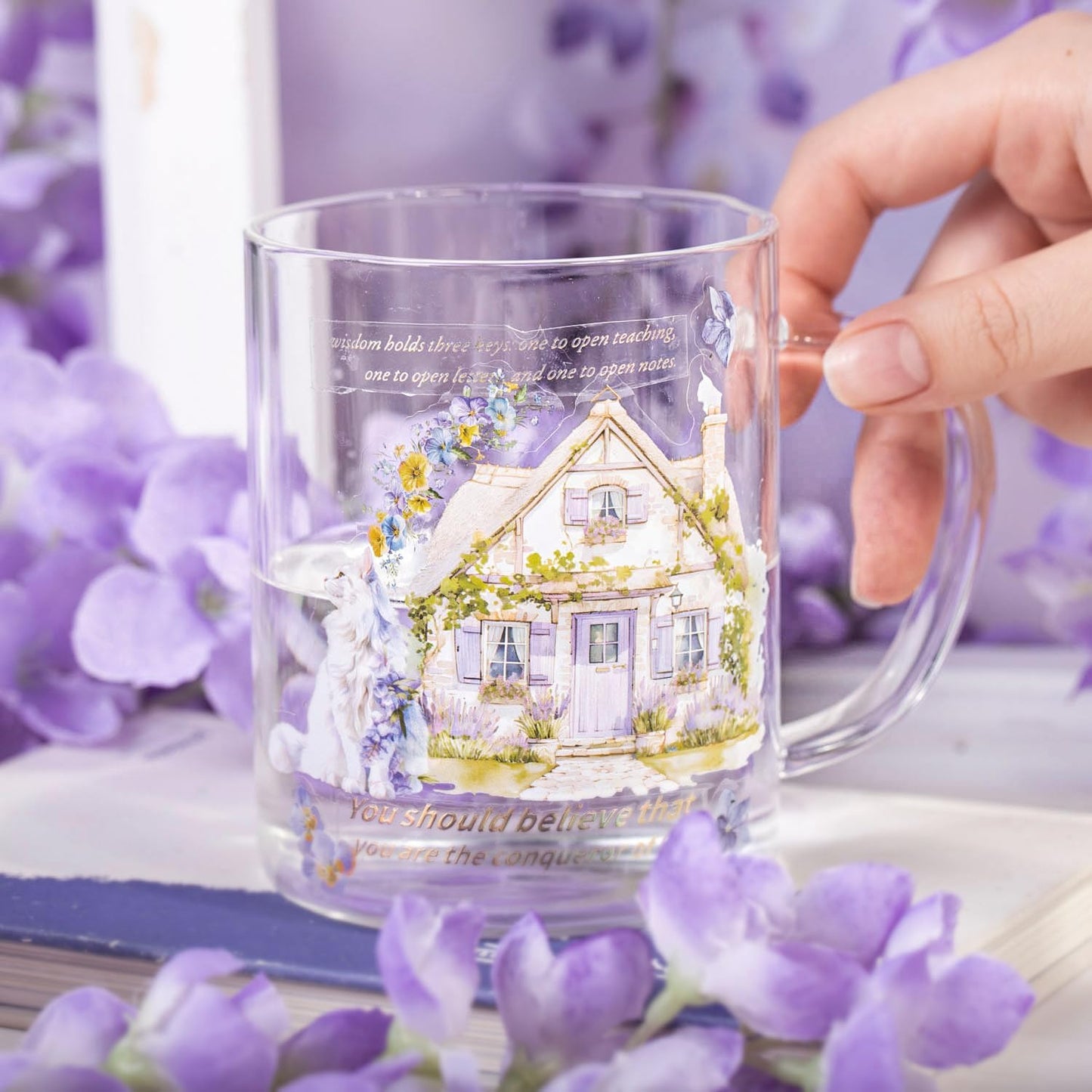 Violet Garden PET Sticker Set, 80PCS Fairy-Themed Scrapbook Supplies Journal Stickers in Purple for DIY Crafts, Planners, and Collages