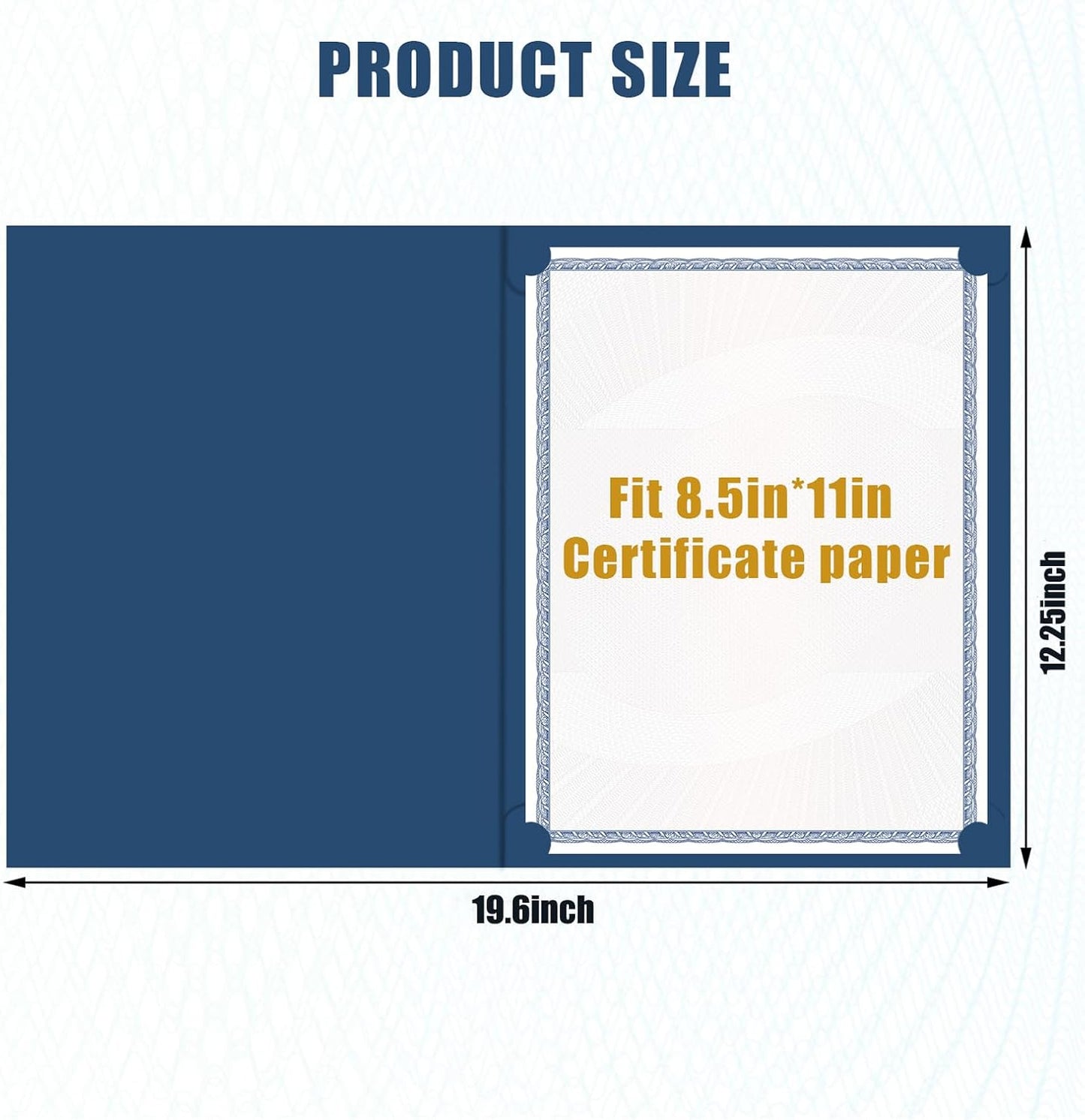 150-Pack Navy Blue Certificate Holders with Gold Foil Border, Diploma Covers for Letter Size 8.5x11 Certificates, Awards, Graduation, and Document Papers,Cardstock