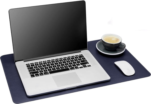 Gallaway Leather Desk Pad – 25 x 17 inch - Desk Mat Home Office Desk Accessories Desktop Protector XXL Mouse Pad Writing Desk Blotter - Navy Blue - Medium