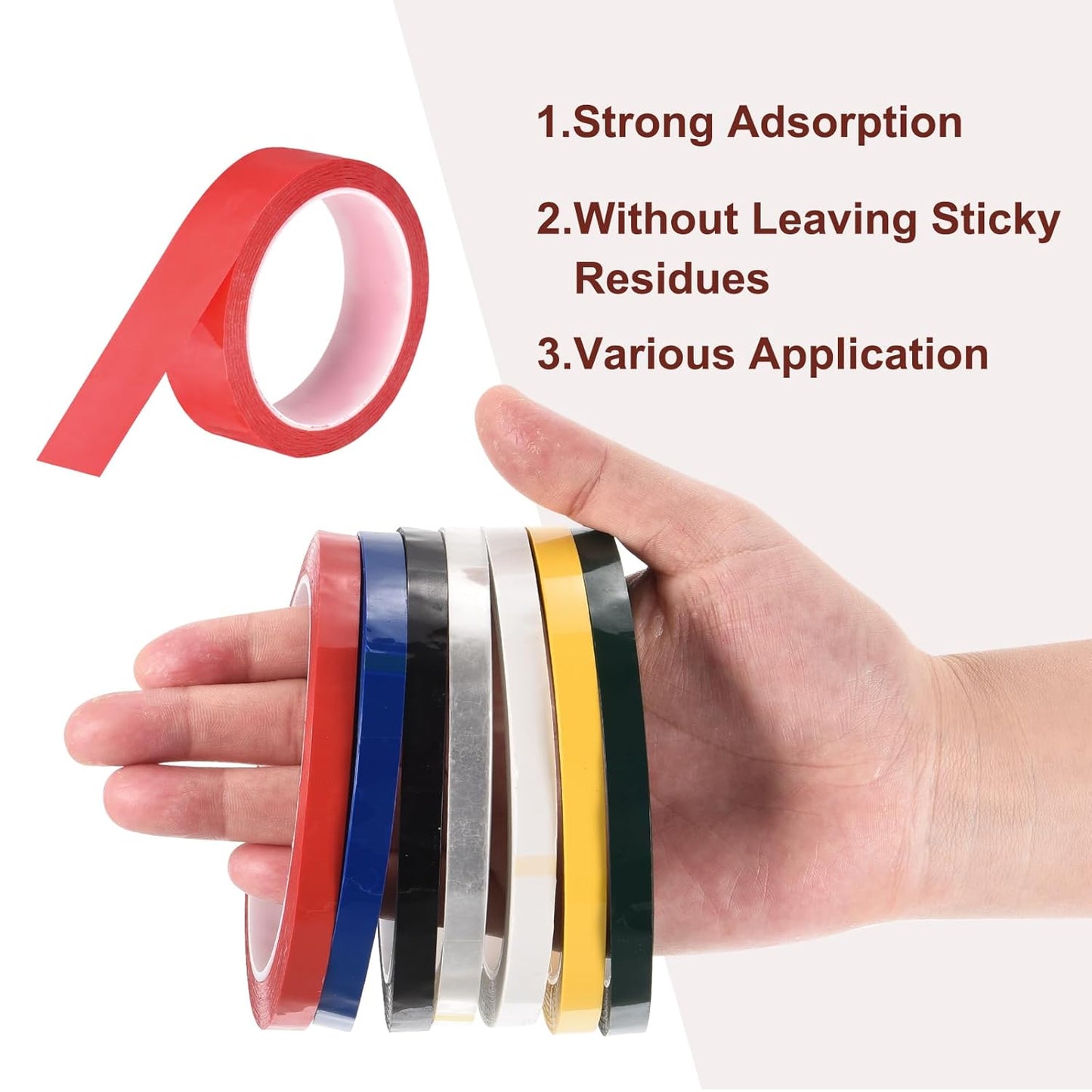 MECCANIXITY 6 Rolls Whiteboard Tape Graphic Chart Tape 30mm 54.7 Yard Art Tape Thin Self-Adhesive Pinstripe Tape Masking Tape for Gift Wrapping Craft Supplies, Red