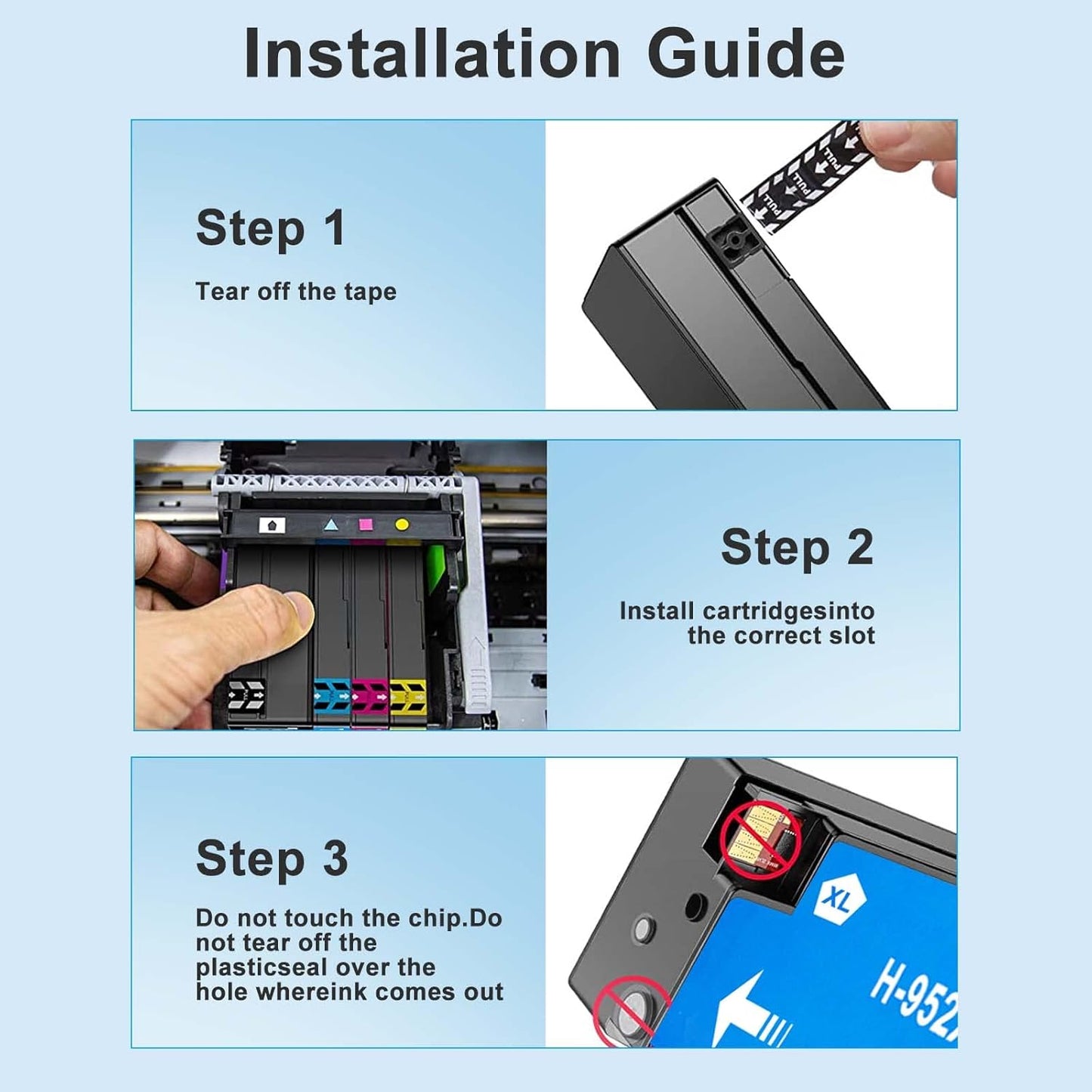 Black High-Yield Ink Cartridge Replacement for HP 952 XL Ink Cartridges Use with Officejet Pro 7740 8210 8710 8720 8740 8715 7720 8725 8730 8216 (4 Packs)