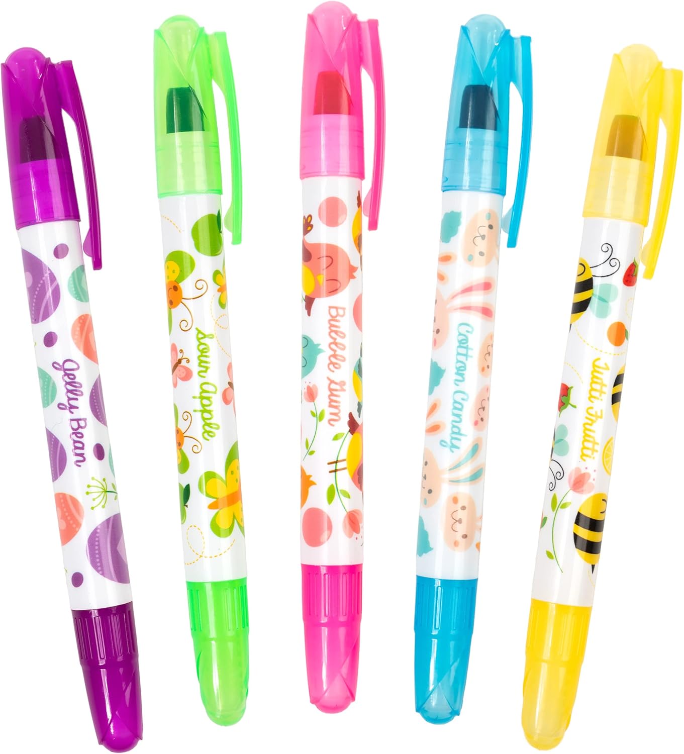 Scentco Spring Smelly Gellies - Patented Gourmet Scented Glidewrite Gel Coloring Sticks, Crayons, Highlighters - 5 Count - Gifts for Kids