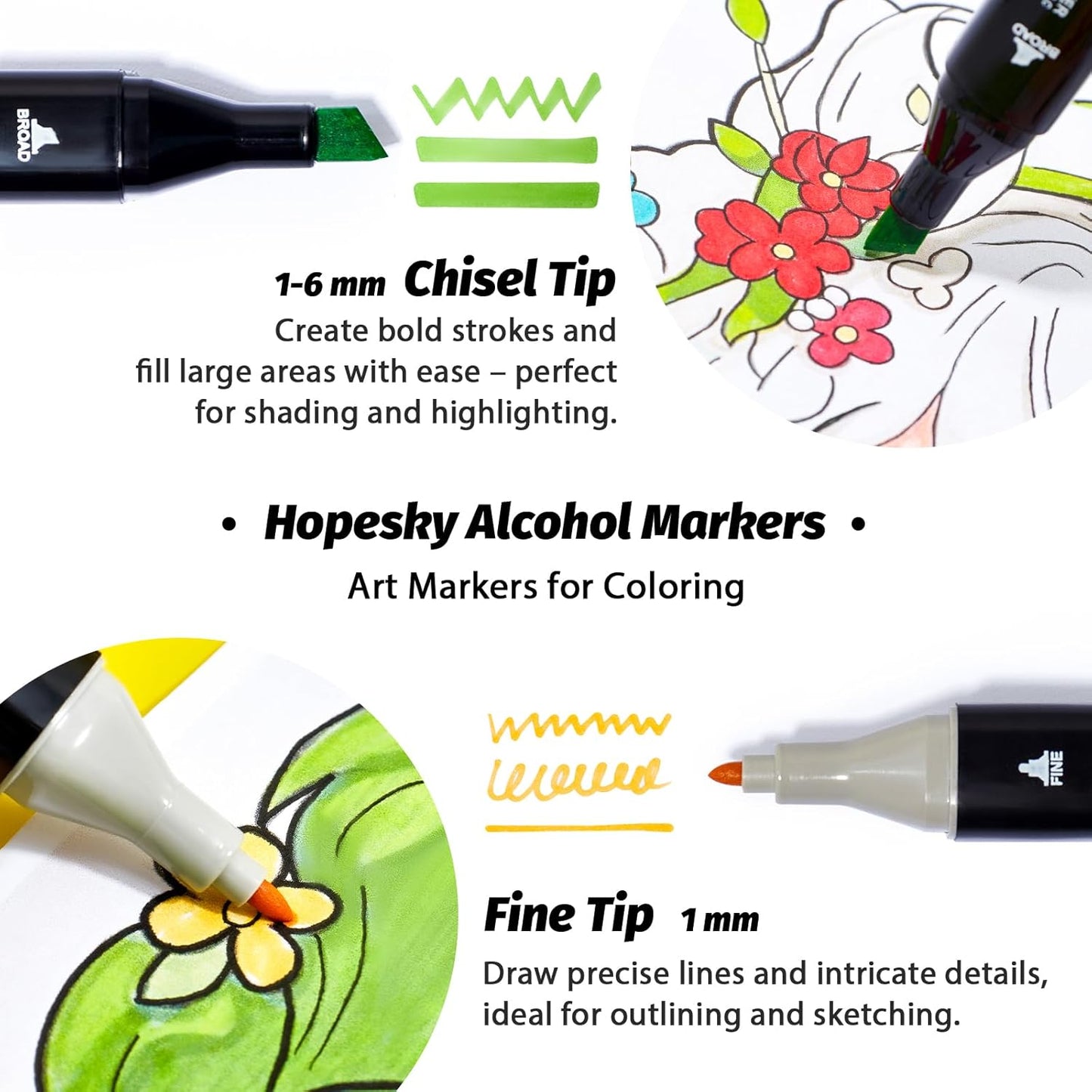 80 Colors Alcohol Markers - Dual Tip Permanent Art Markers Set for Coloring Drawing Painting, Fine and Chisel Tip Alcohol Based Pens with Storage Case for Adult Artists