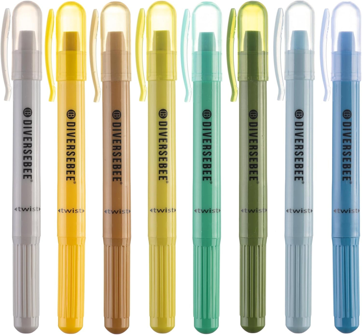 DIVERSEBEE Bible Highlighters and Pens No Bleed, 8 Pack Assorted Colors Gel Highlighters Set, Cute Bible Markers Study Journaling School Supplies and Accessories (Oasis)