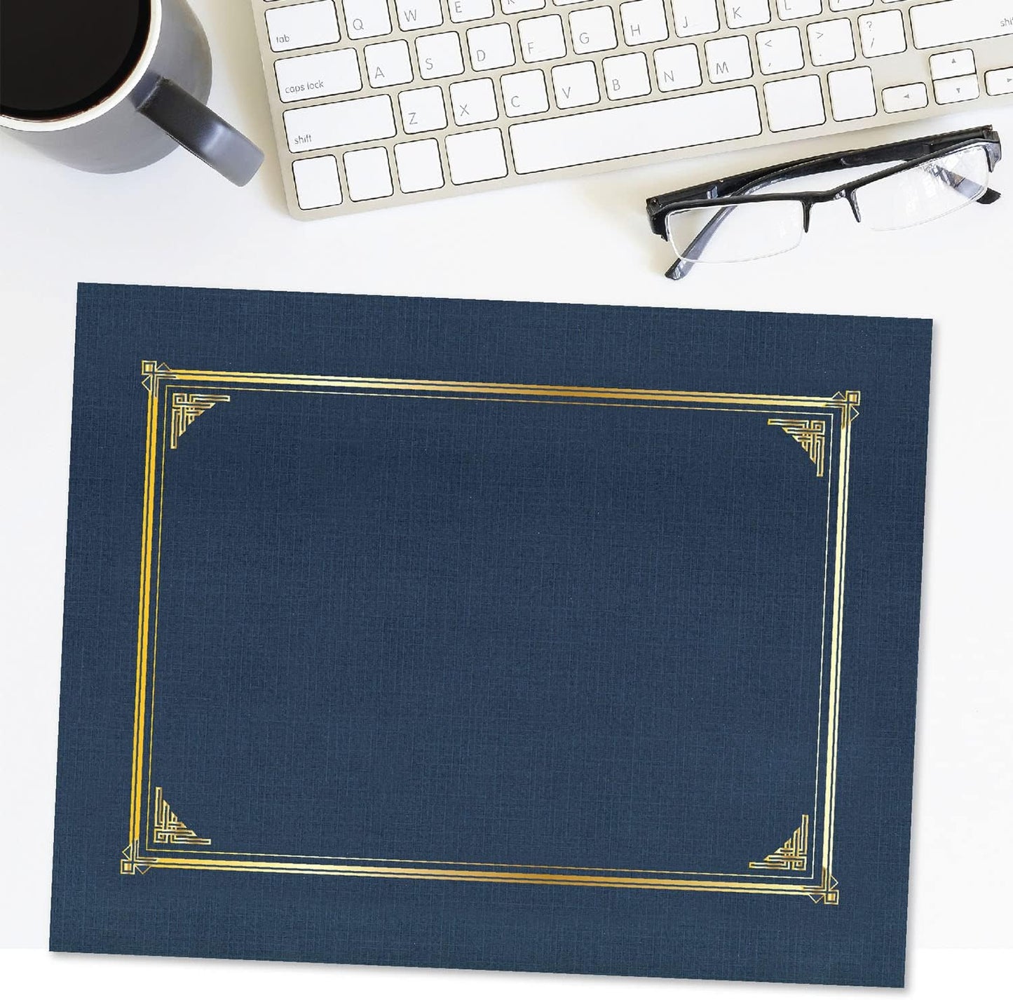 Classic Linen Certificate/Document Covers, 12.5” x 9.75”, Blue Navy (6 Pack)