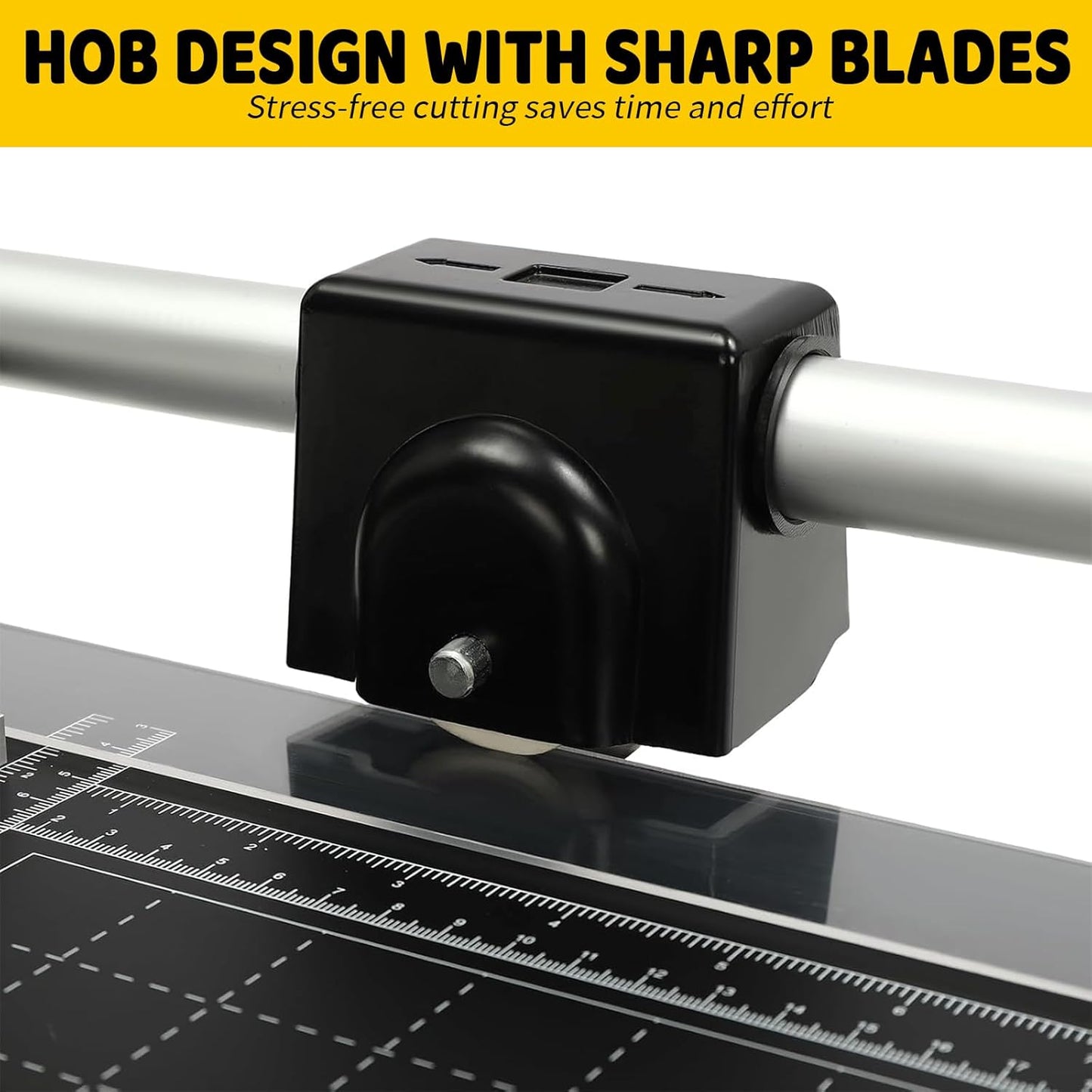 24 Inch Rolling Cutter Precision Rotary Paper Trimmer,Manual Heavy Duty Professional Rolling Trimmer for Photo Paper,Film,Art Paper Jam,Office Paper, Thin Plastic Soft Board,PVC,Cutting Table