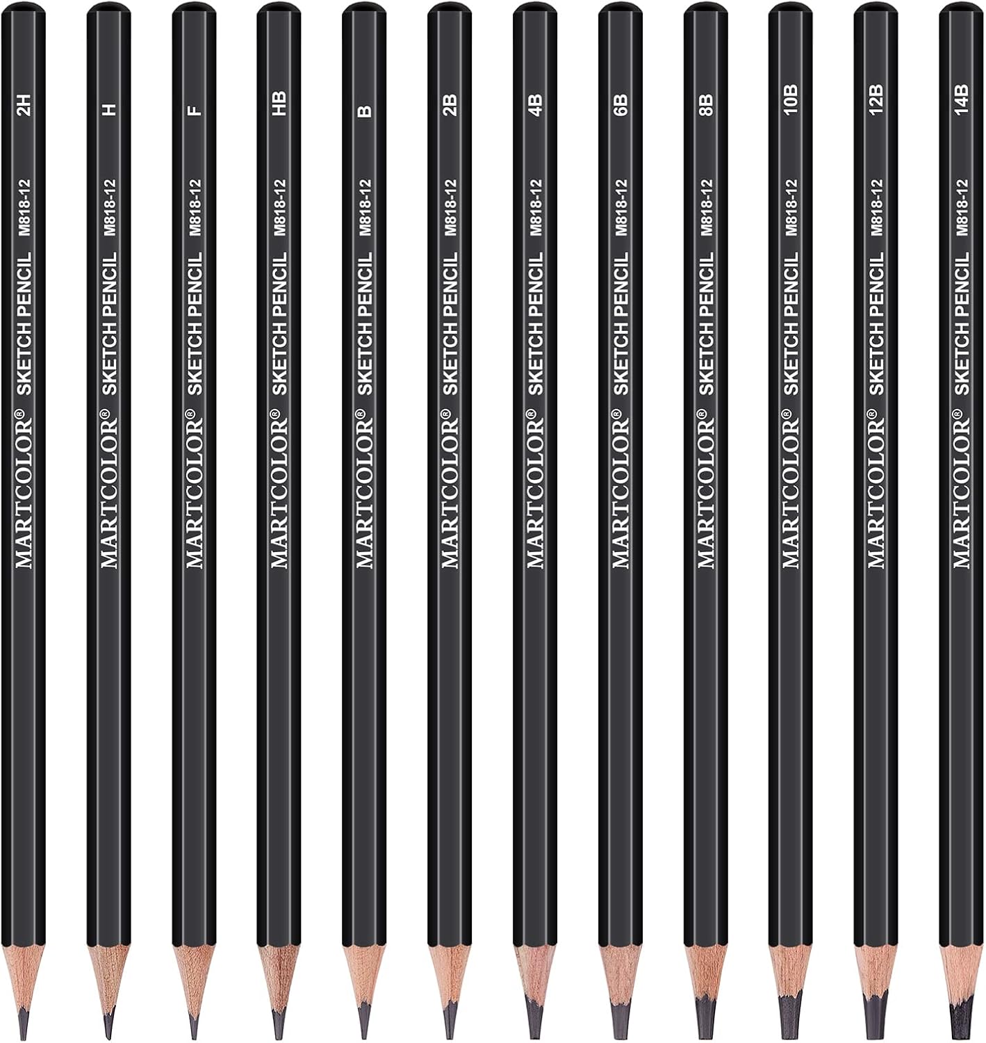 Drawing Sketching Pencils Set, 12 Pack Graphite Pencils(14B - 2H), Ideal for Drawing Art, Sketching, Shading, Artist Pencils for Beginners & Pro Artists