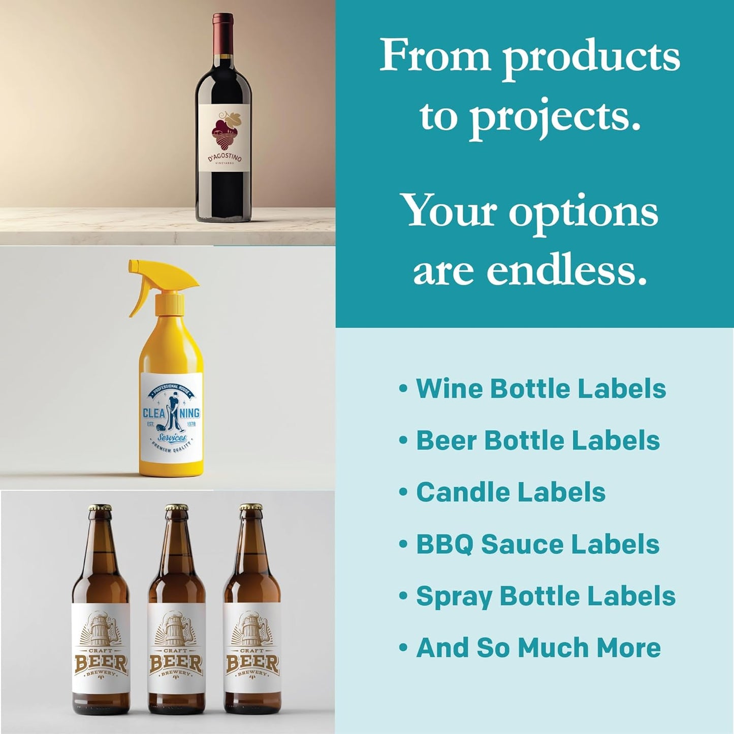 Premium Label Supply White Sticker Labels – 4" x 3" – Laser/Inkjet Compatible – (6 per Sheet), 100 Sheets – 600 Total Adhesive Labels