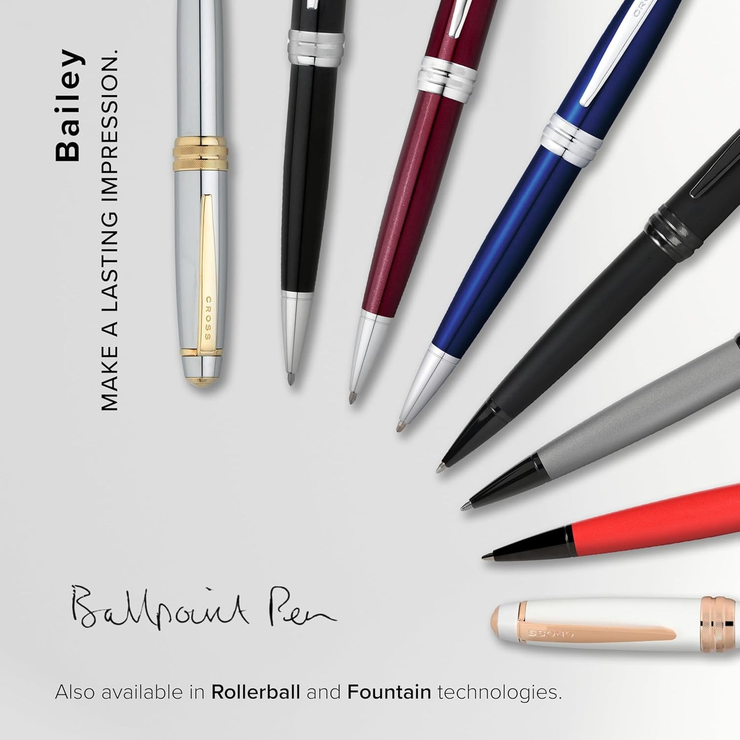 Cross Bailey Refillable Ballpoint Pen Presented in a Premium Gift Box - Medium Point, Black Ink, Red