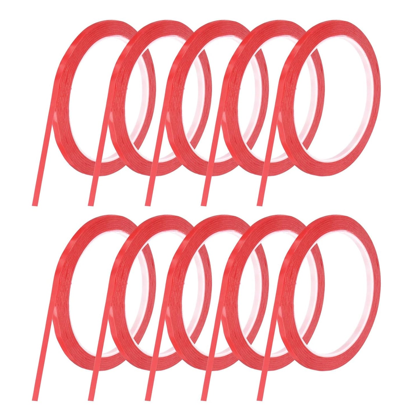 MECCANIXITY 10 Rolls Whiteboard Tape Graphic Chart Tape 5mm 54.7 Yard Art Tape Thin Self-Adhesive Pinstripe Tape Masking Tape for Gift Wrapping Craft Supplies, Red