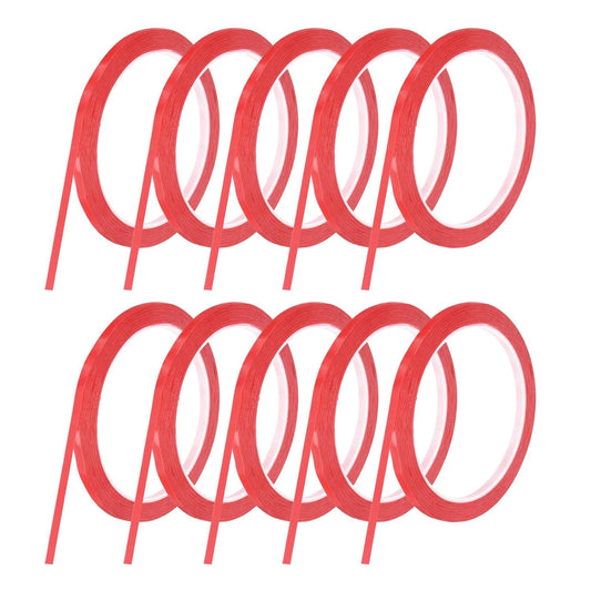 MECCANIXITY 10 Rolls Whiteboard Tape Graphic Chart Tape 5mm 54.7 Yard Art Tape Thin Self-Adhesive Pinstripe Tape Masking Tape for Gift Wrapping Craft Supplies, Red