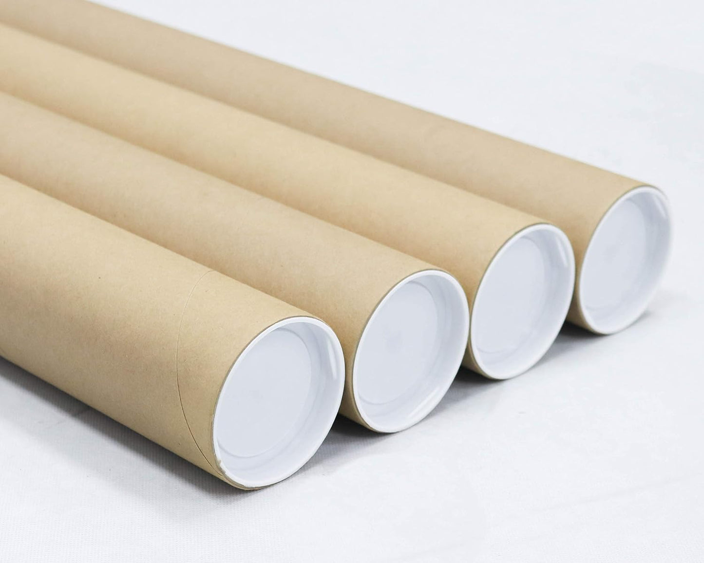 MagicWater Supply Mailing Tube - 3 in x 24 in - Kraft - 4 Pack - for Shipping and Storage of Posters, Arts, Crafts, and Documents