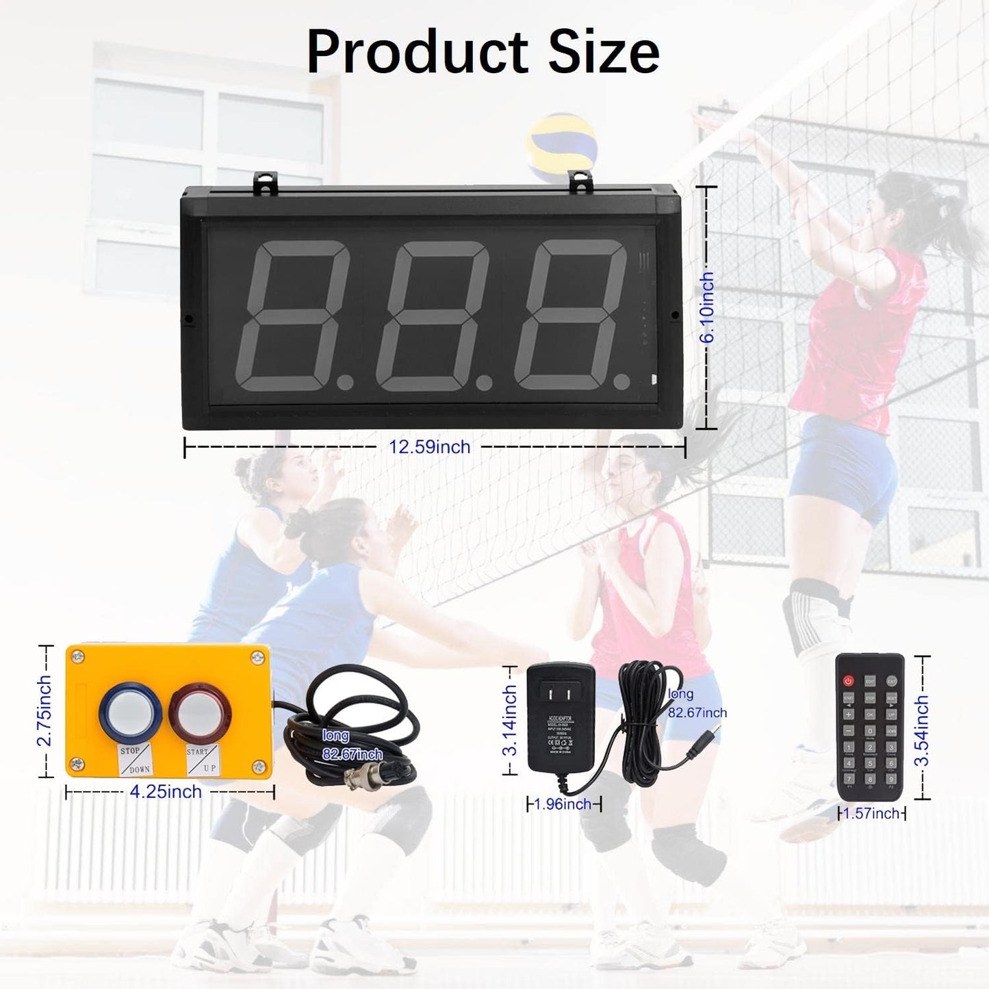 Digital Lap Counter 4 Inch Up Down with Switch Box Remote Red Track Shop School Factory Sports Production Line