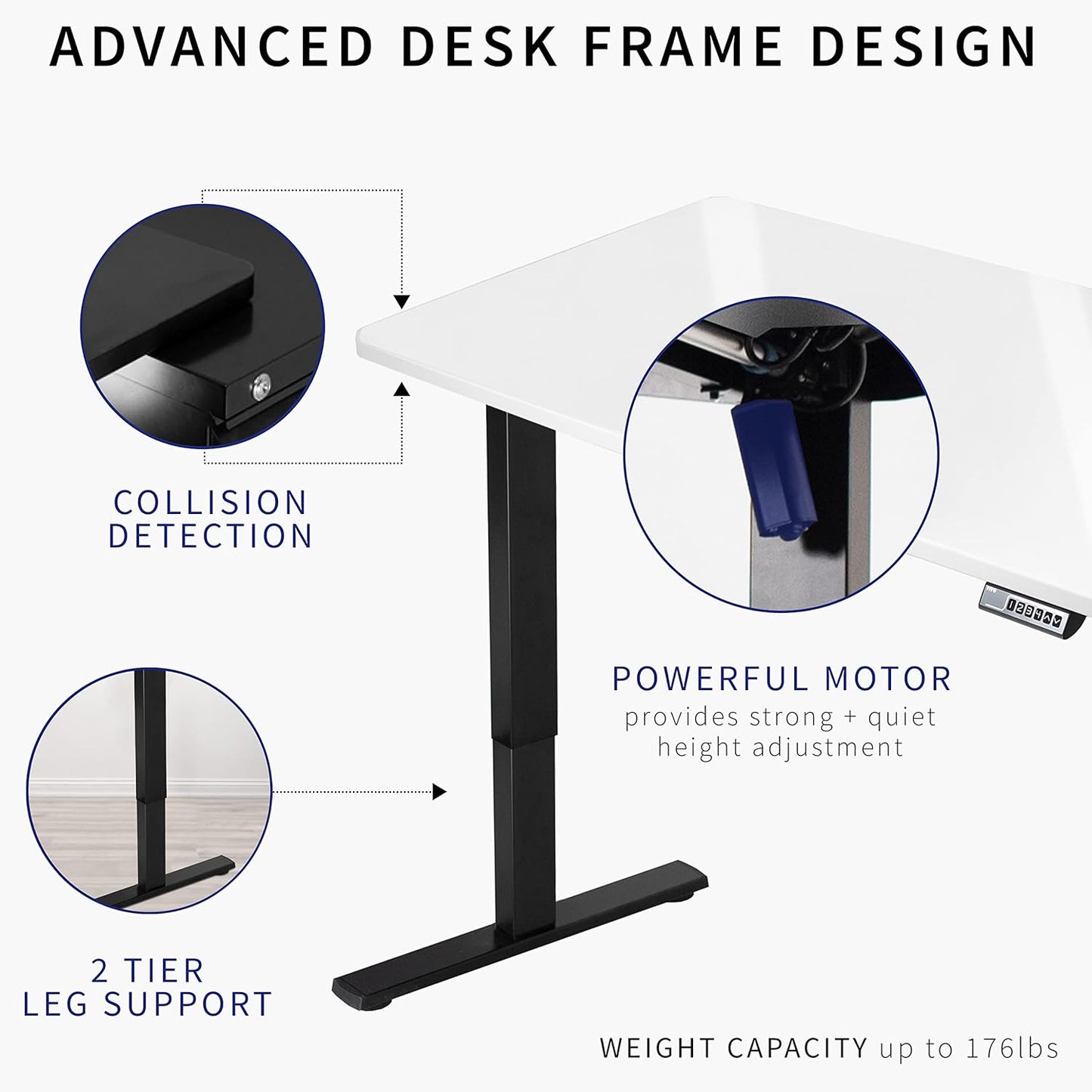 VIVO Electric Dry Erase 60 x 24 in Standing Desk, Memory Height Adjustment, 1B Series, White Marble Pattern Top, Gray Frame, DESK-KIT-1G6WM